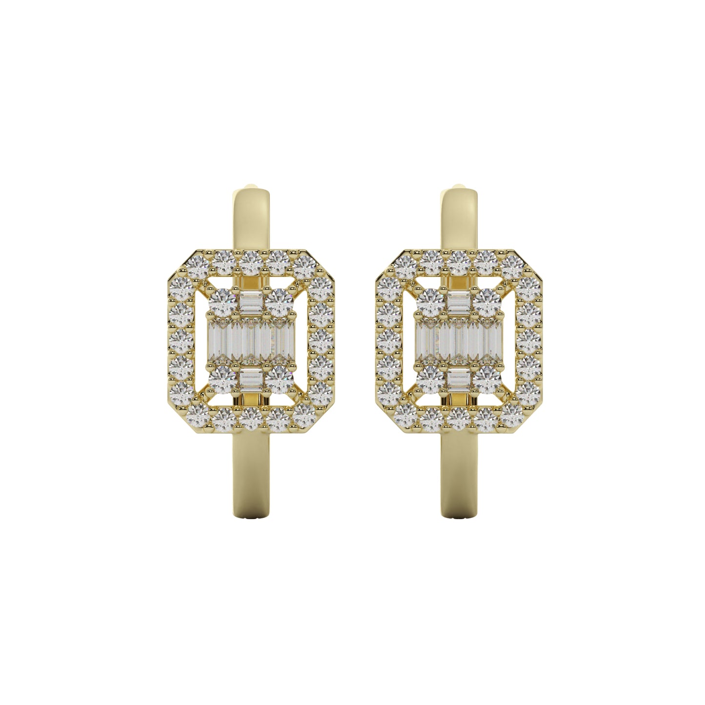 Luna Hoops-Gold and Diamond Lab Grown Elegance