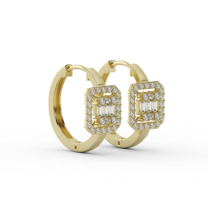 Luna Hoops-Gold and Diamond Lab Grown Elegance