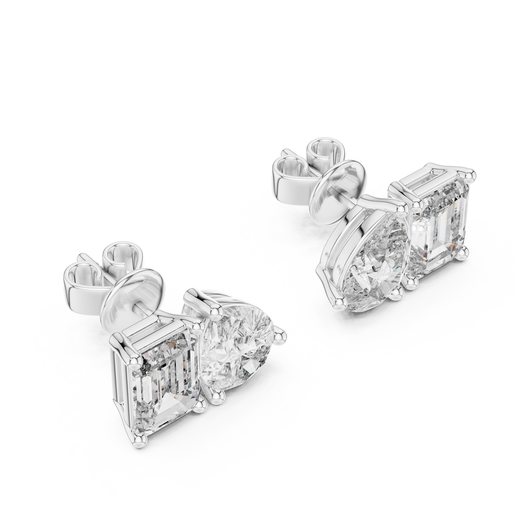 Facet Pear Studs