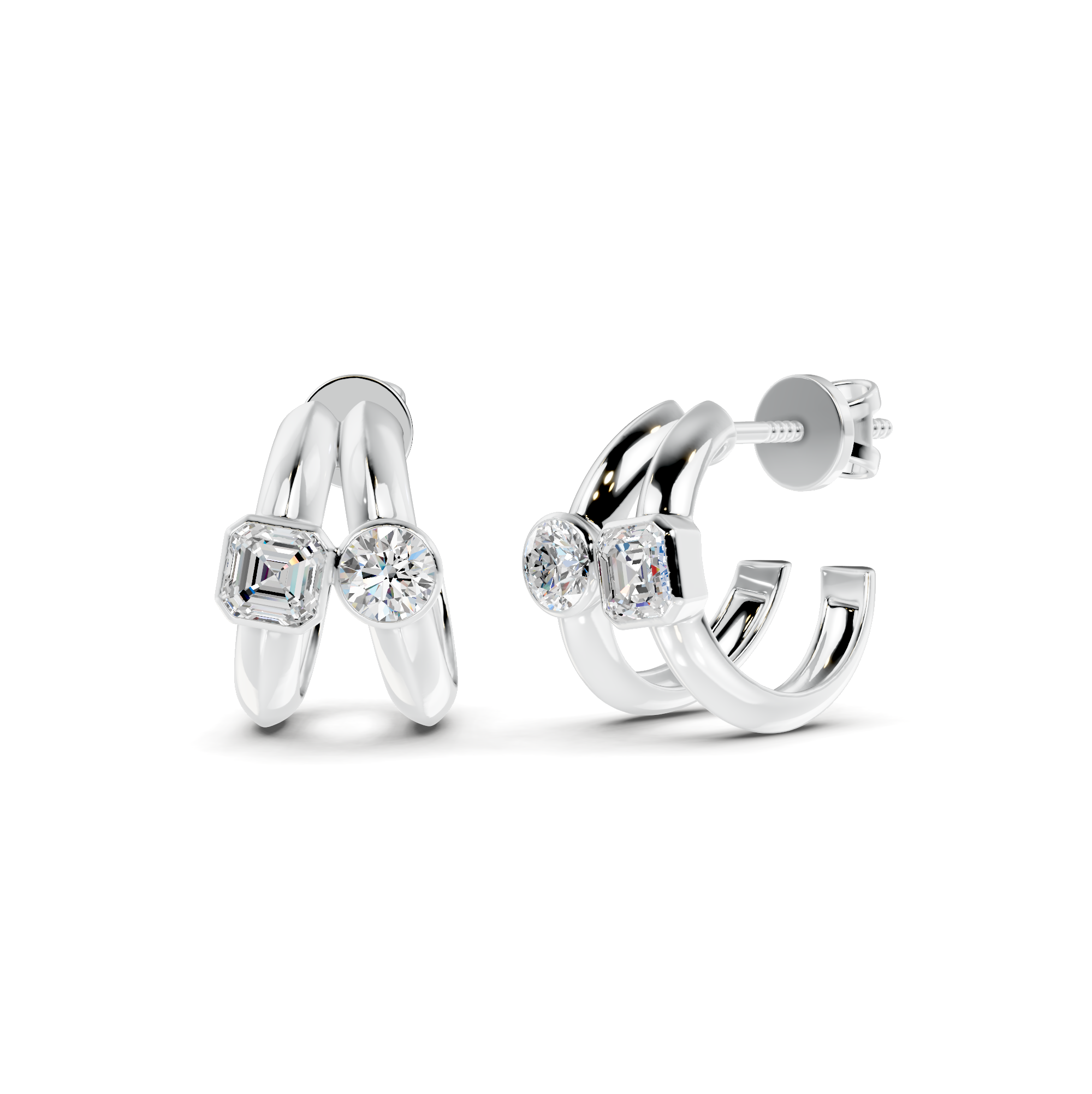 Diamond Stud Earrings WSE245 - View 3