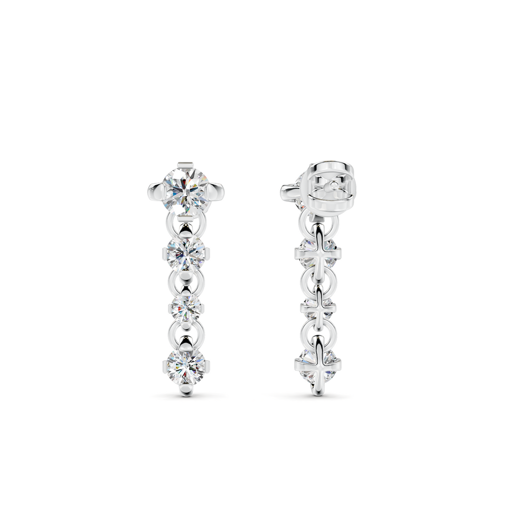Diamond Dangler Earrings WSE248 - View 3