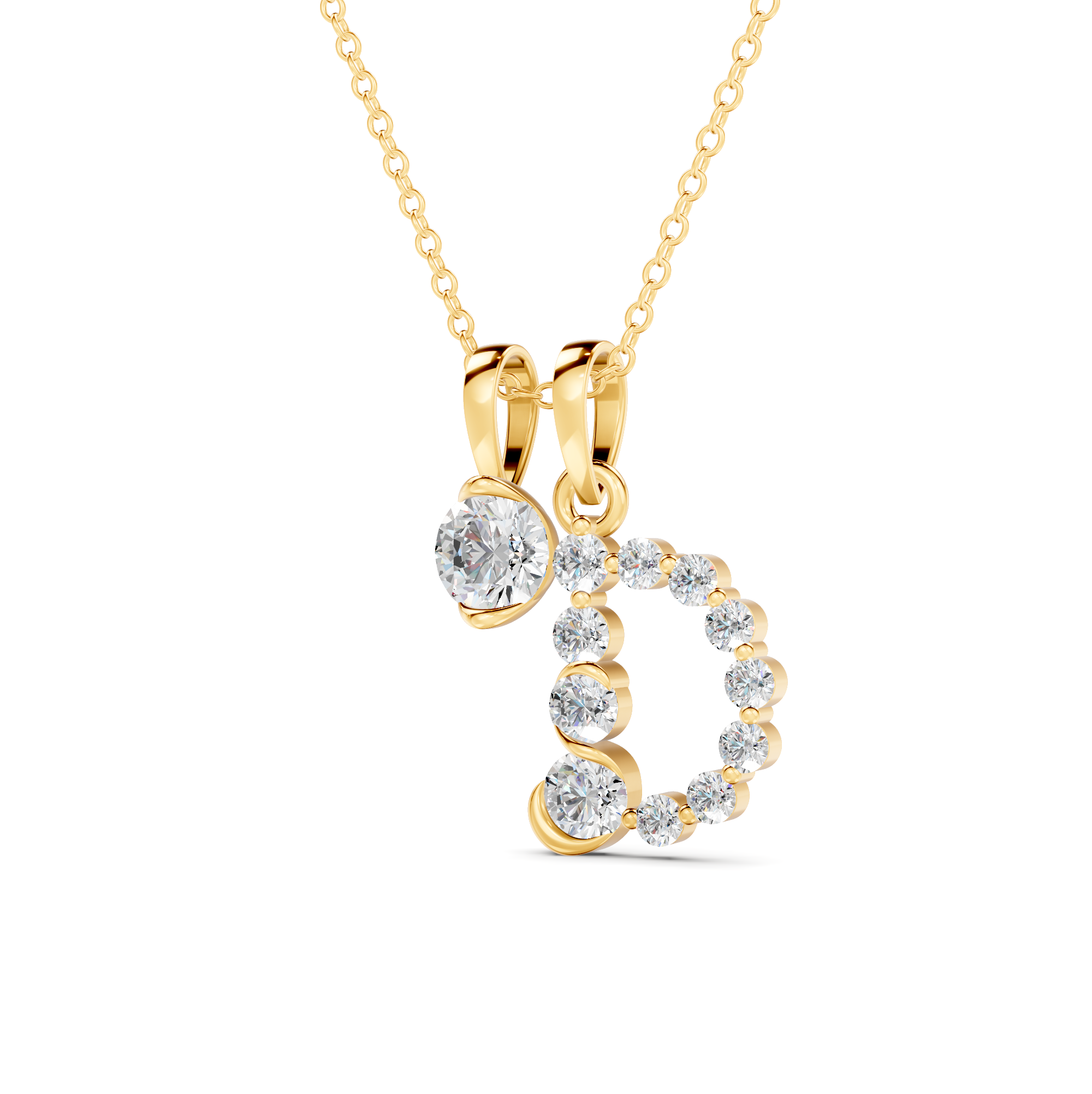 Diamond Initial A Pendant WSE253 - View 4