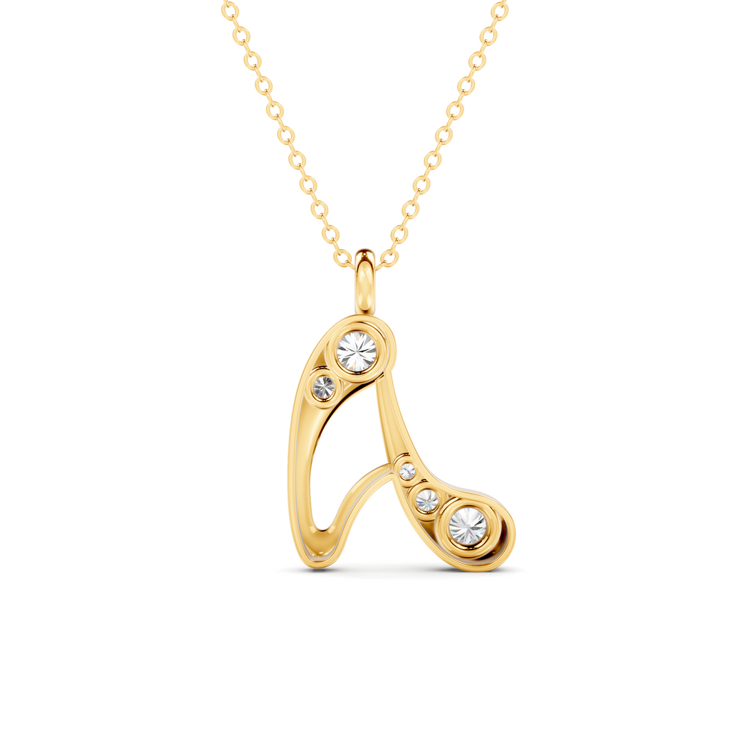 Diamond Initial A Pendant WSE263 - View 3
