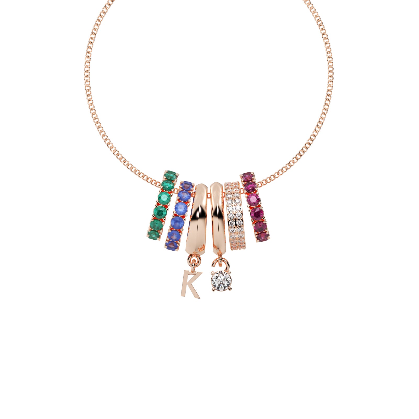 Diamond Oval Pendant WSE192 - View 3