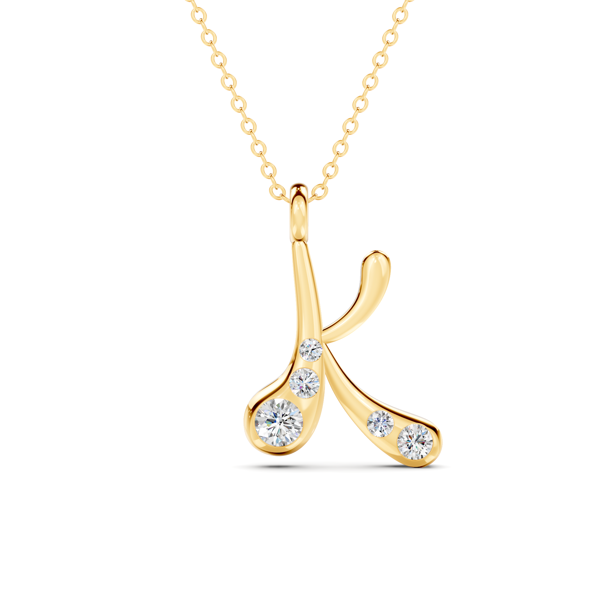 Diamond Initial K Pendant WSE267 - View 3