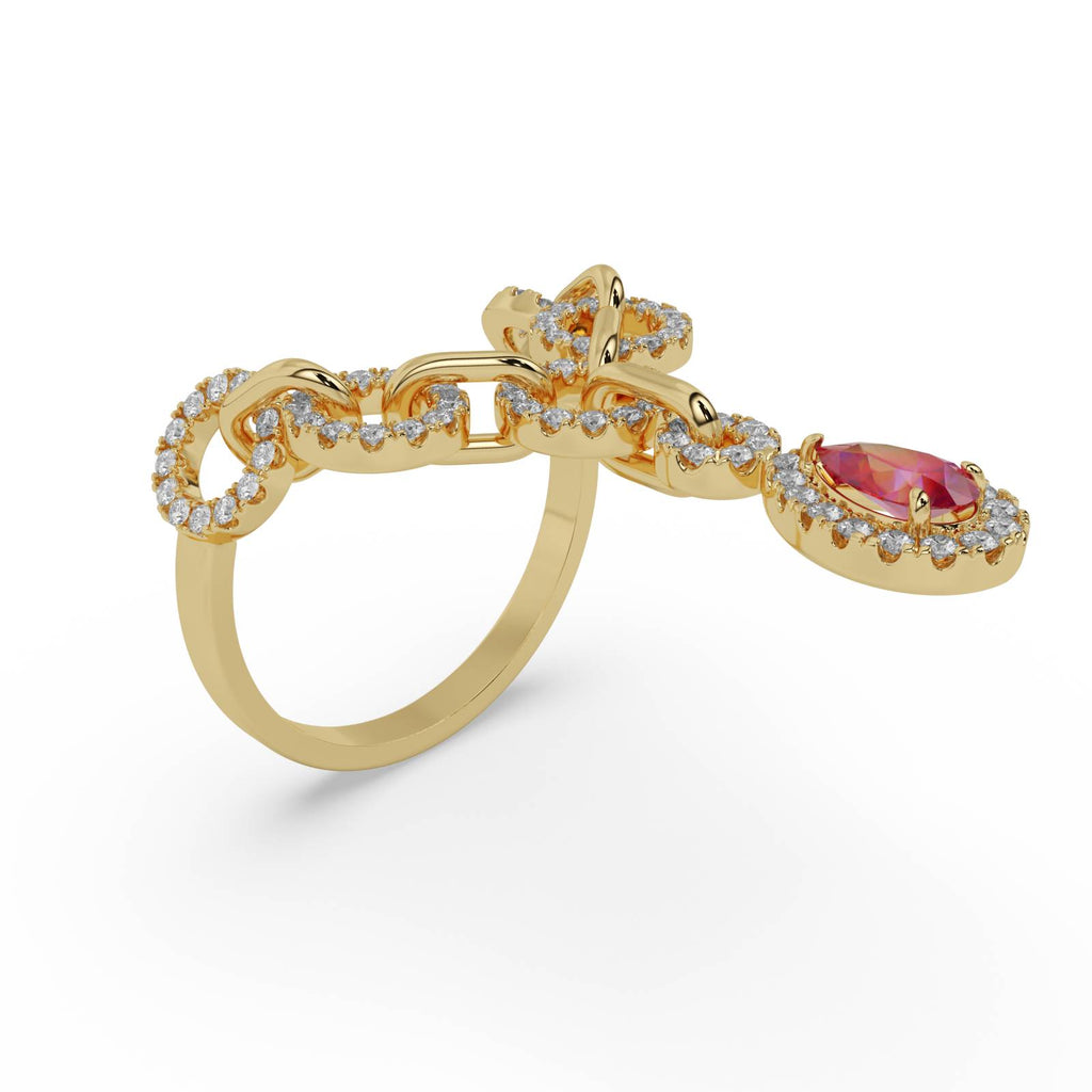 Infinity Pear Ring – WSE81 – view 2