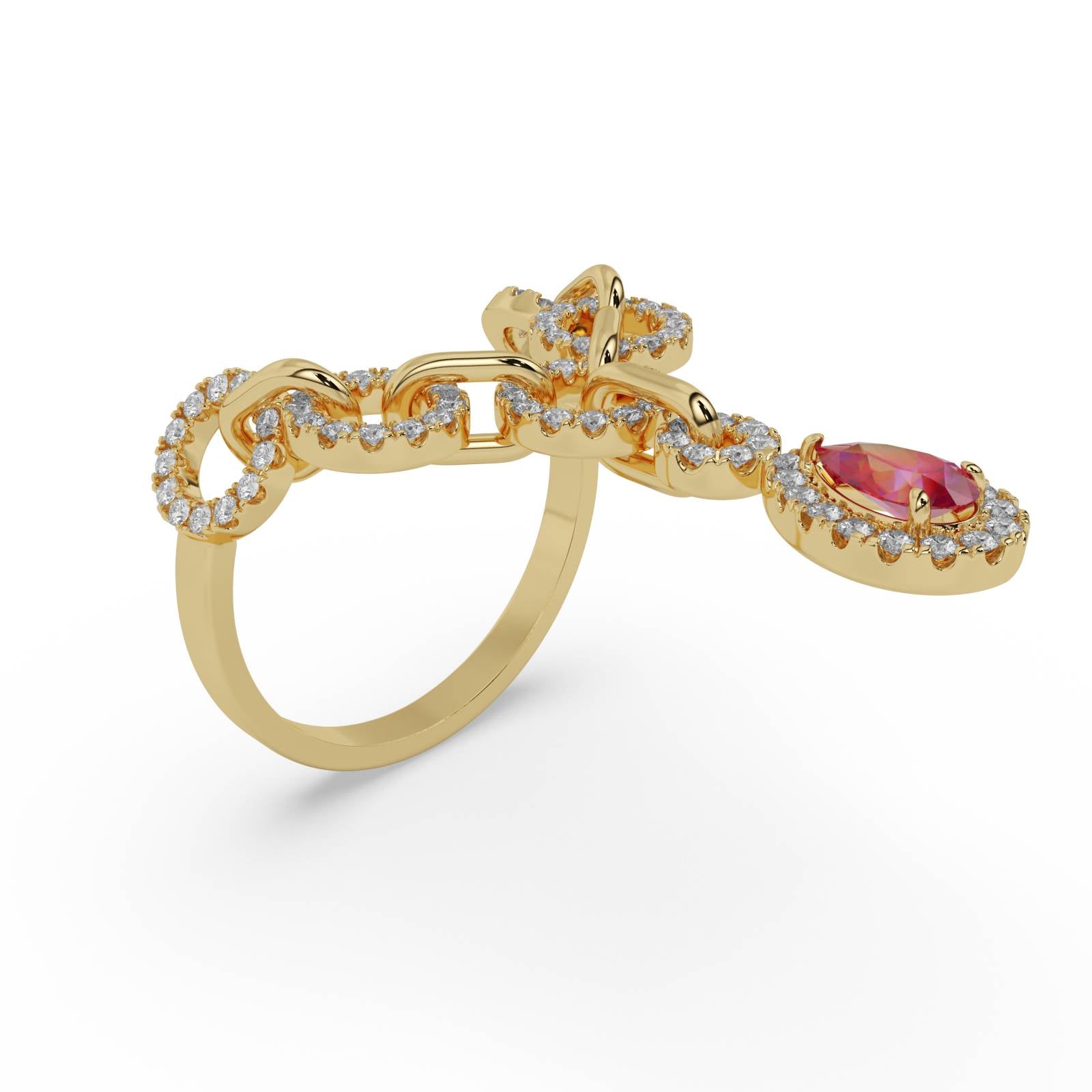 Infinity Pear Ring – WSE81 – view 2