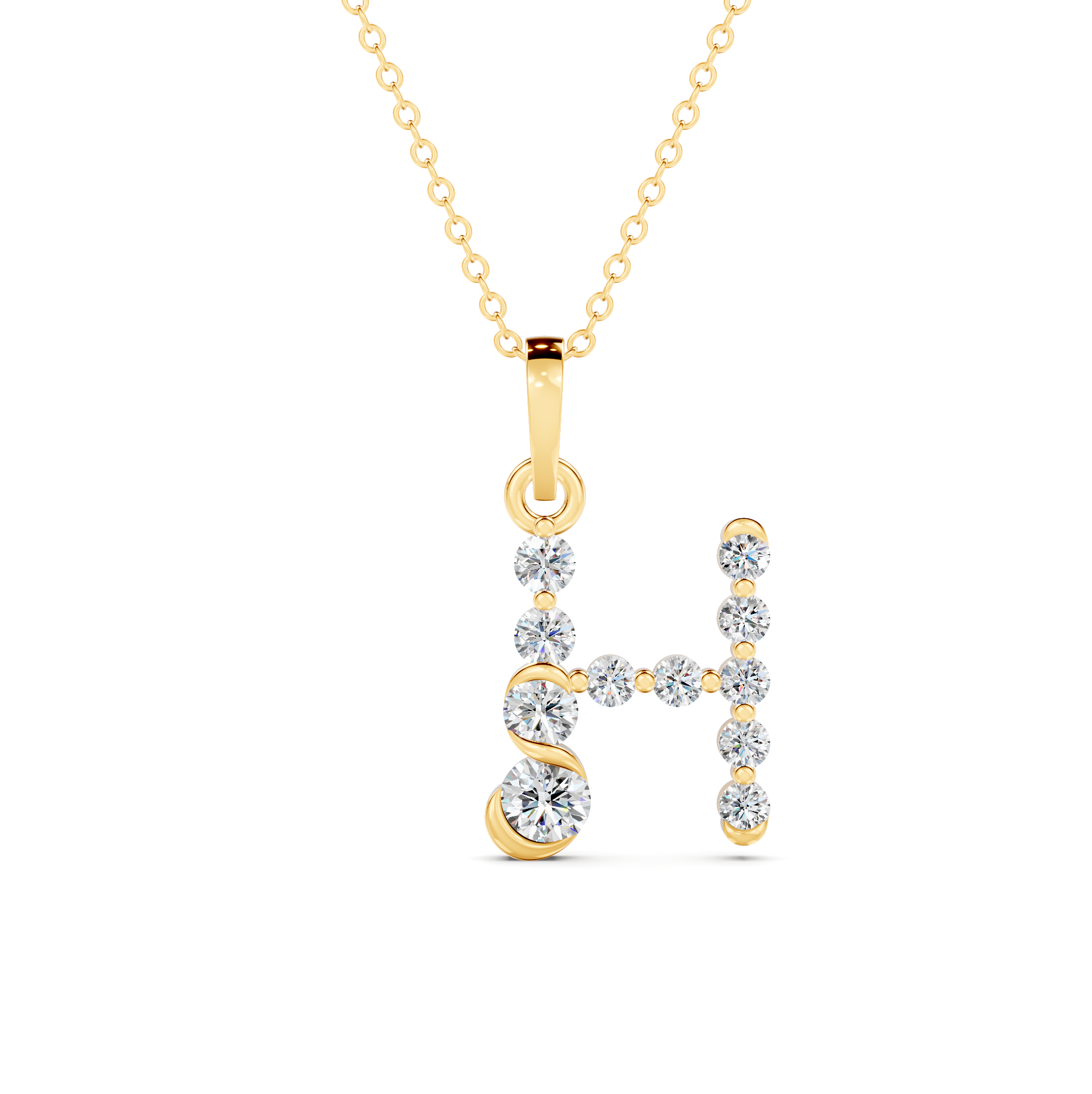 Diamond Initial A Pendant WSE259 - View 3