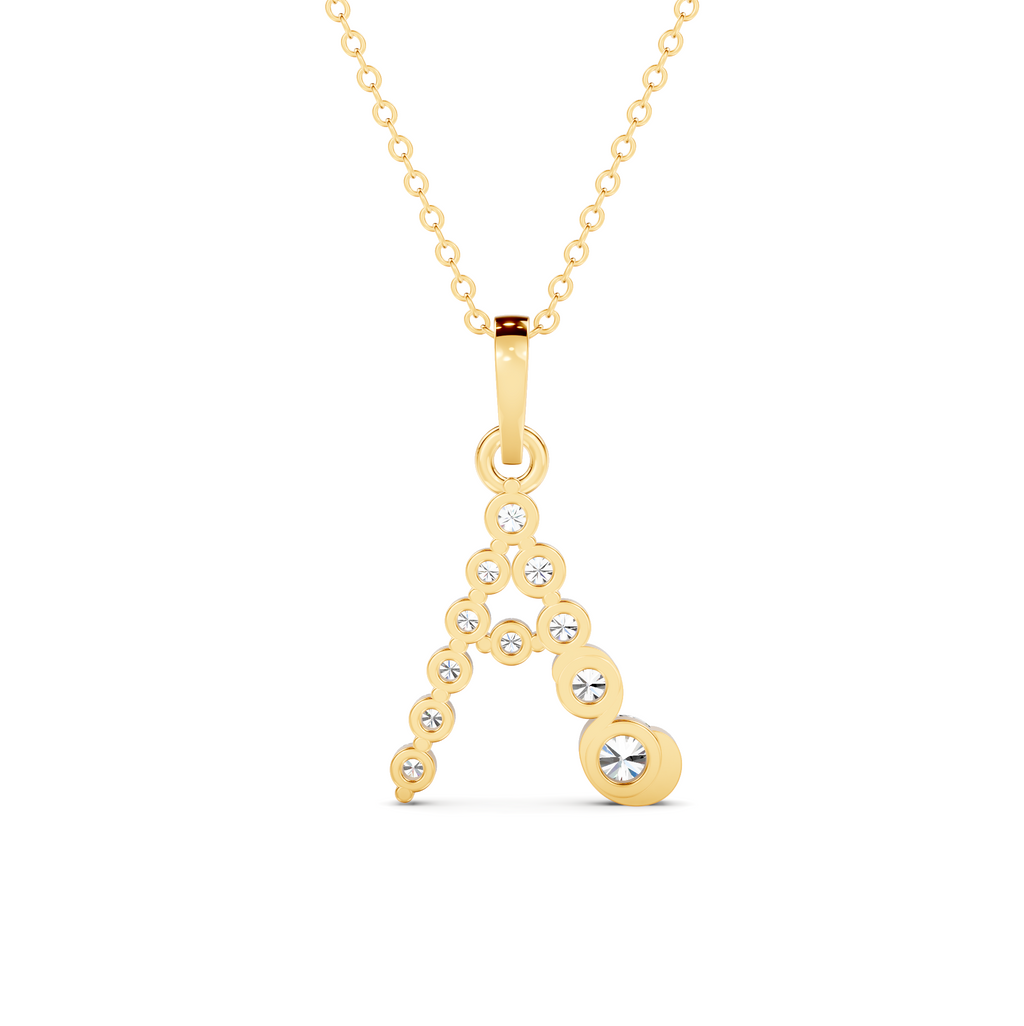 Diamond Initial W Pendant WSE258 - View 5