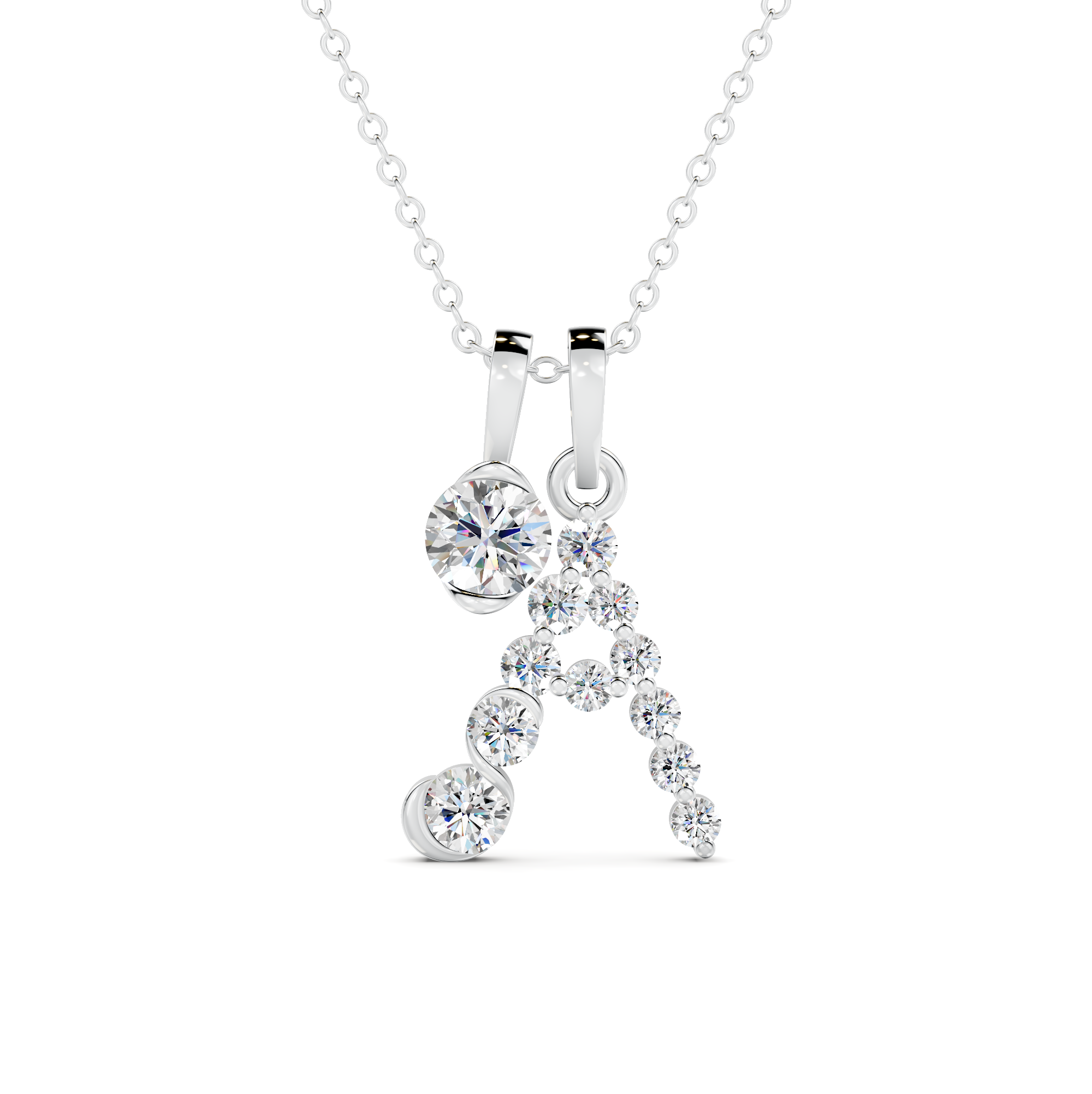 Diamond Initial T Pendant WSE252