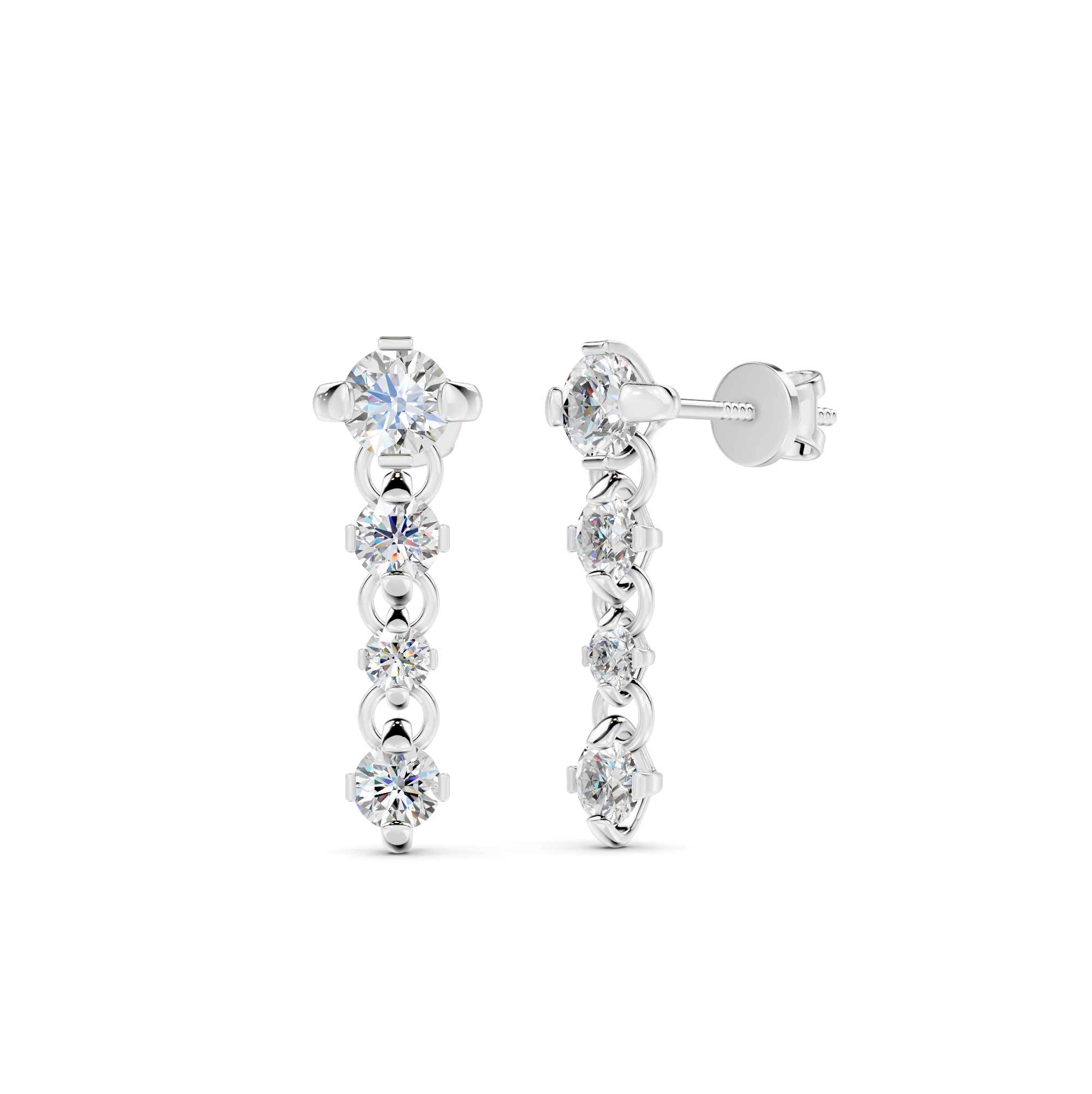 Diamond Dangler Earrings WSE248 - View 7