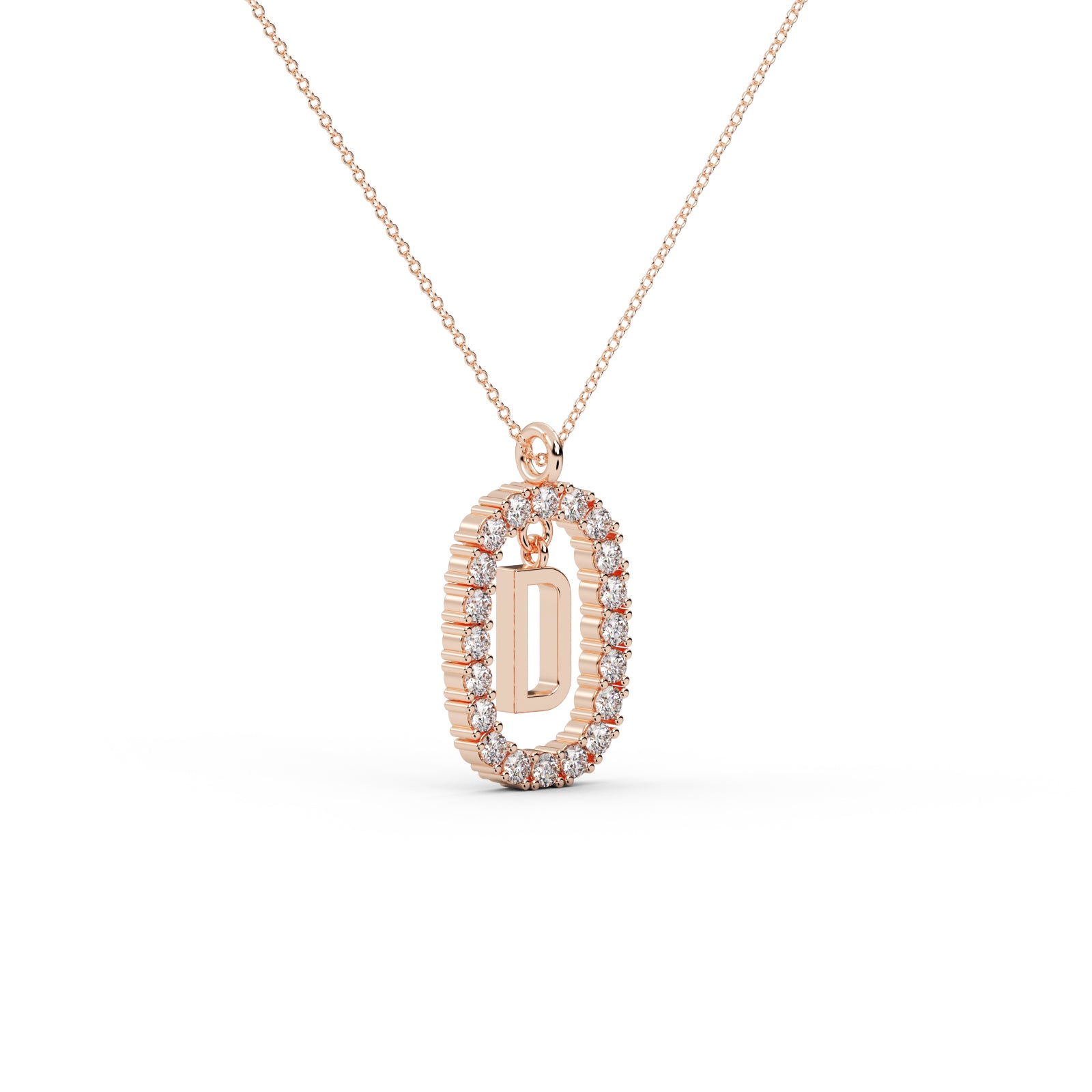 Diamond Oval Pendant WSE180 - View 3