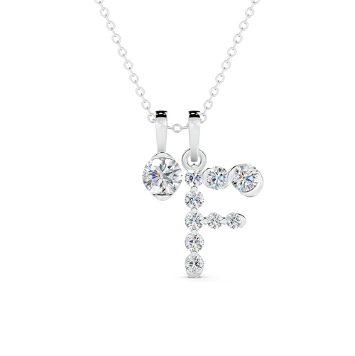 Diamond Initial F Pendant WSE251 - View 2