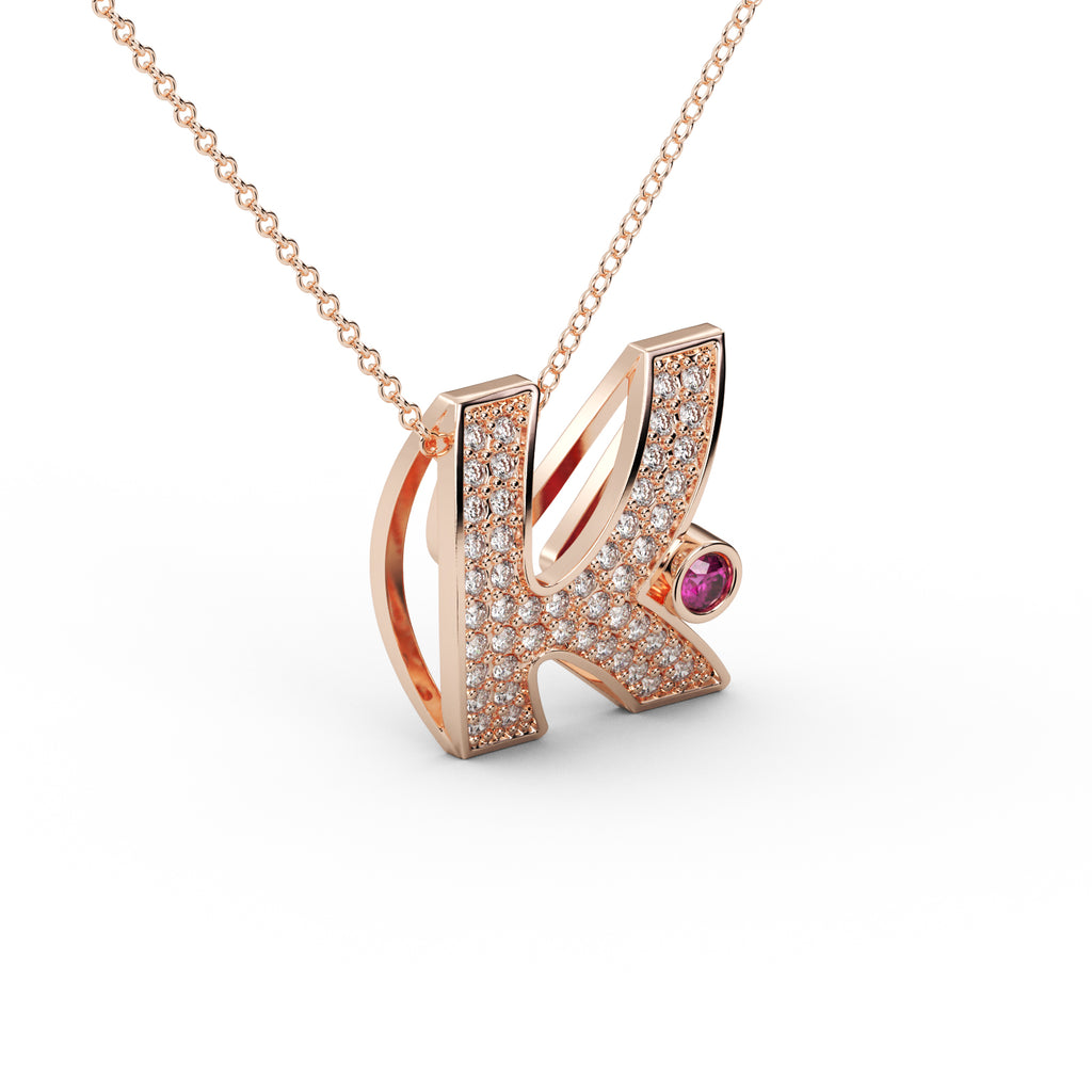 Diamond Teardrop Pendant WSE205 - View 2