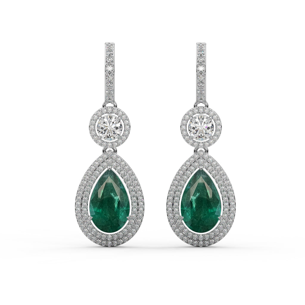 Diamond Drop Earrings WSE153 - View 3