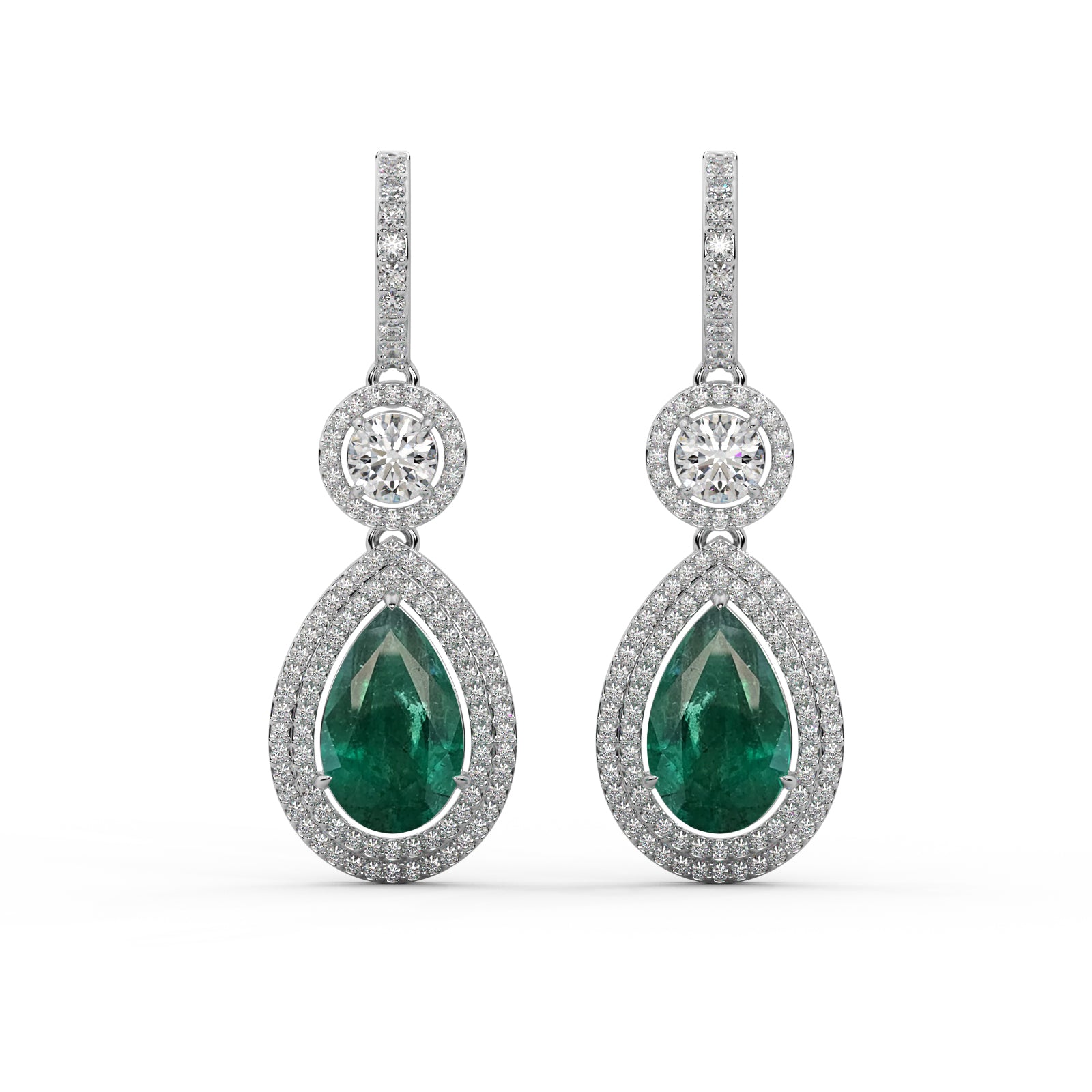 Diamond Drop Earrings WSE153 - View 3