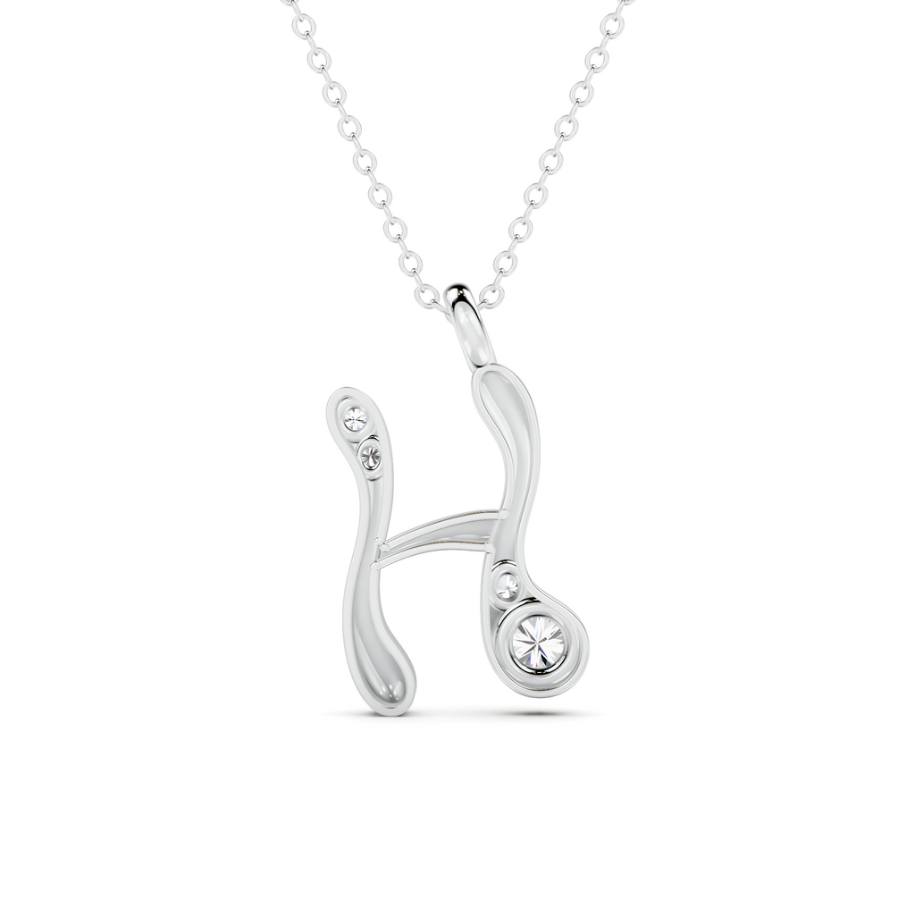 Diamond Initial H Pendant WSE265 - View 2
