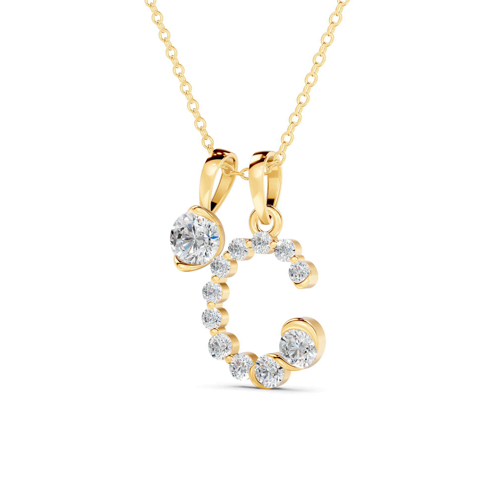 Diamond Initial D Pendant WSE254 - View 6