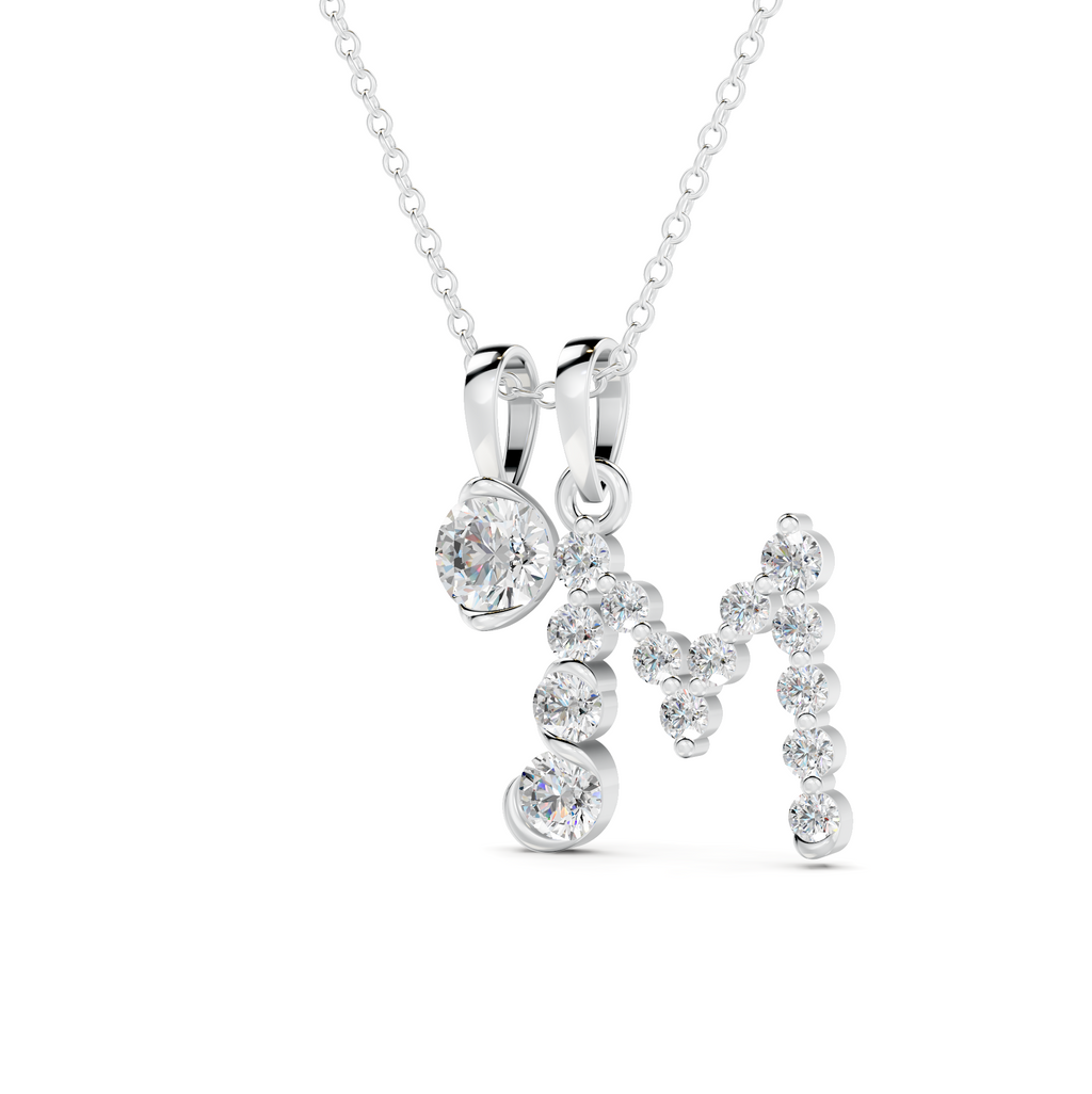 Diamond Initial M Pendant WSE250