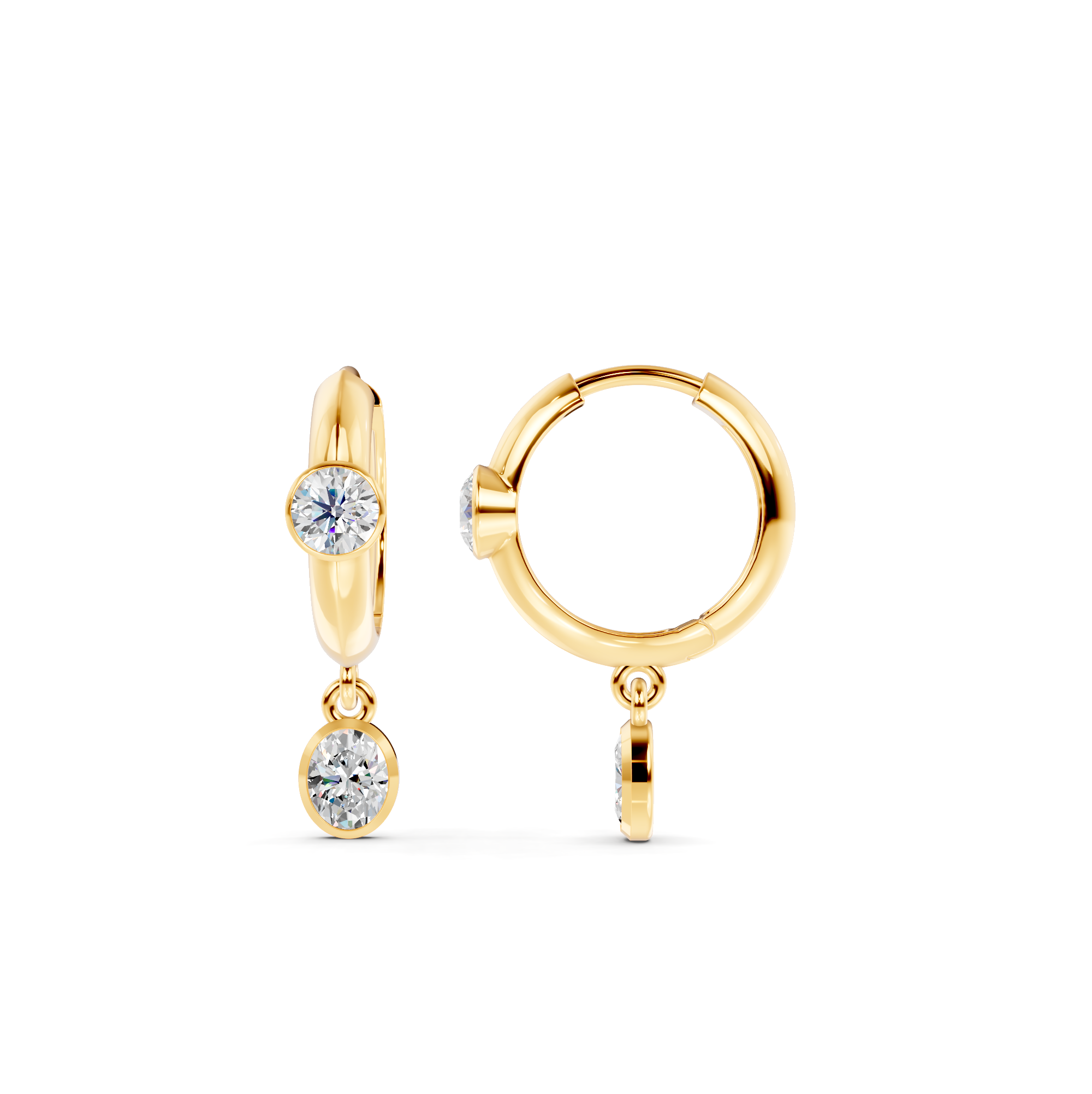 Diamond Huggie Earrings WSE244 - View 3