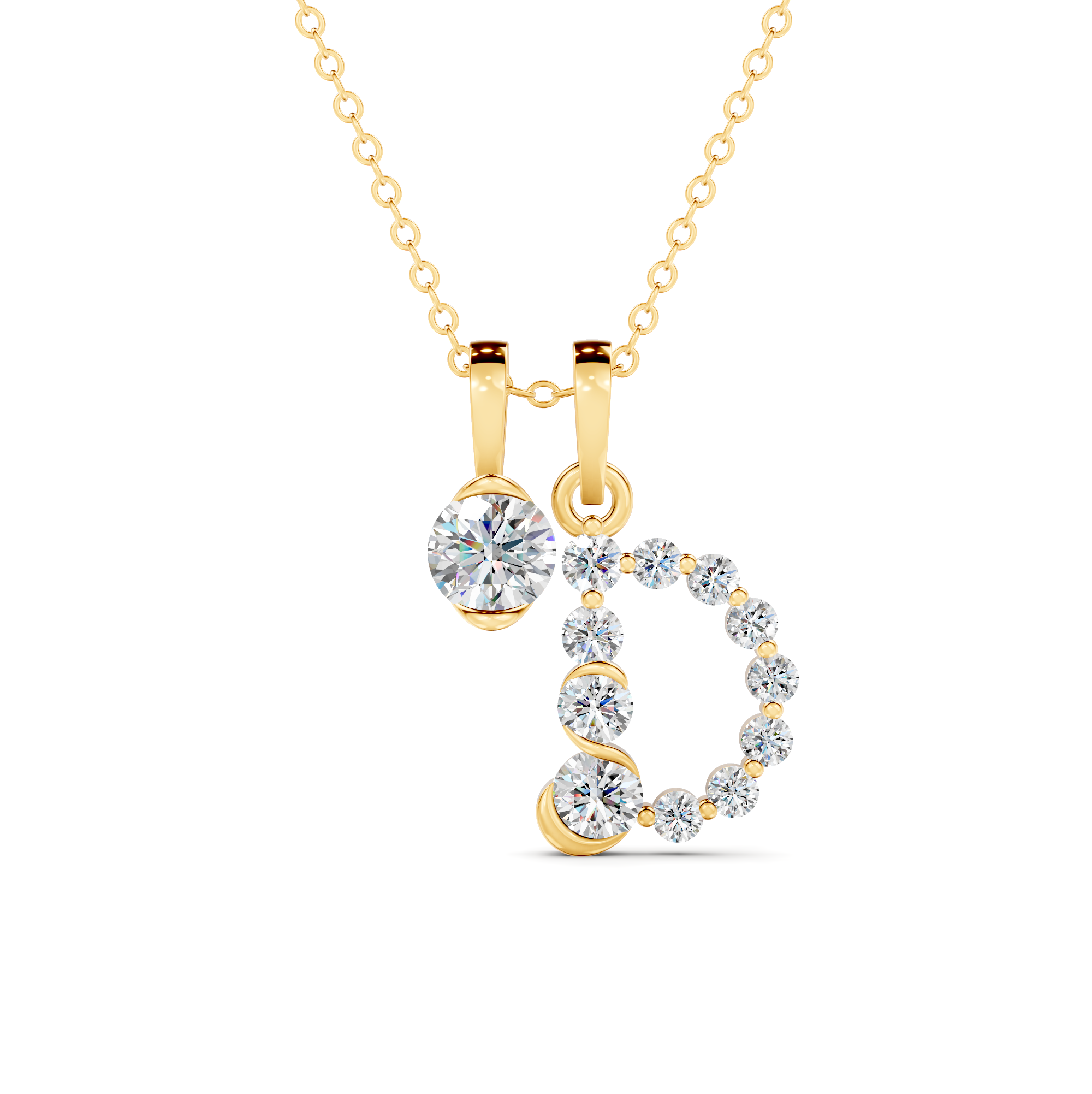 Diamond Initial A Pendant WSE253 - View 3