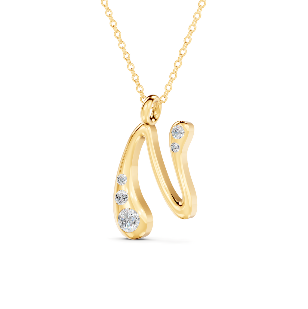 Diamond Initial N Pendant WSE264 - View 4