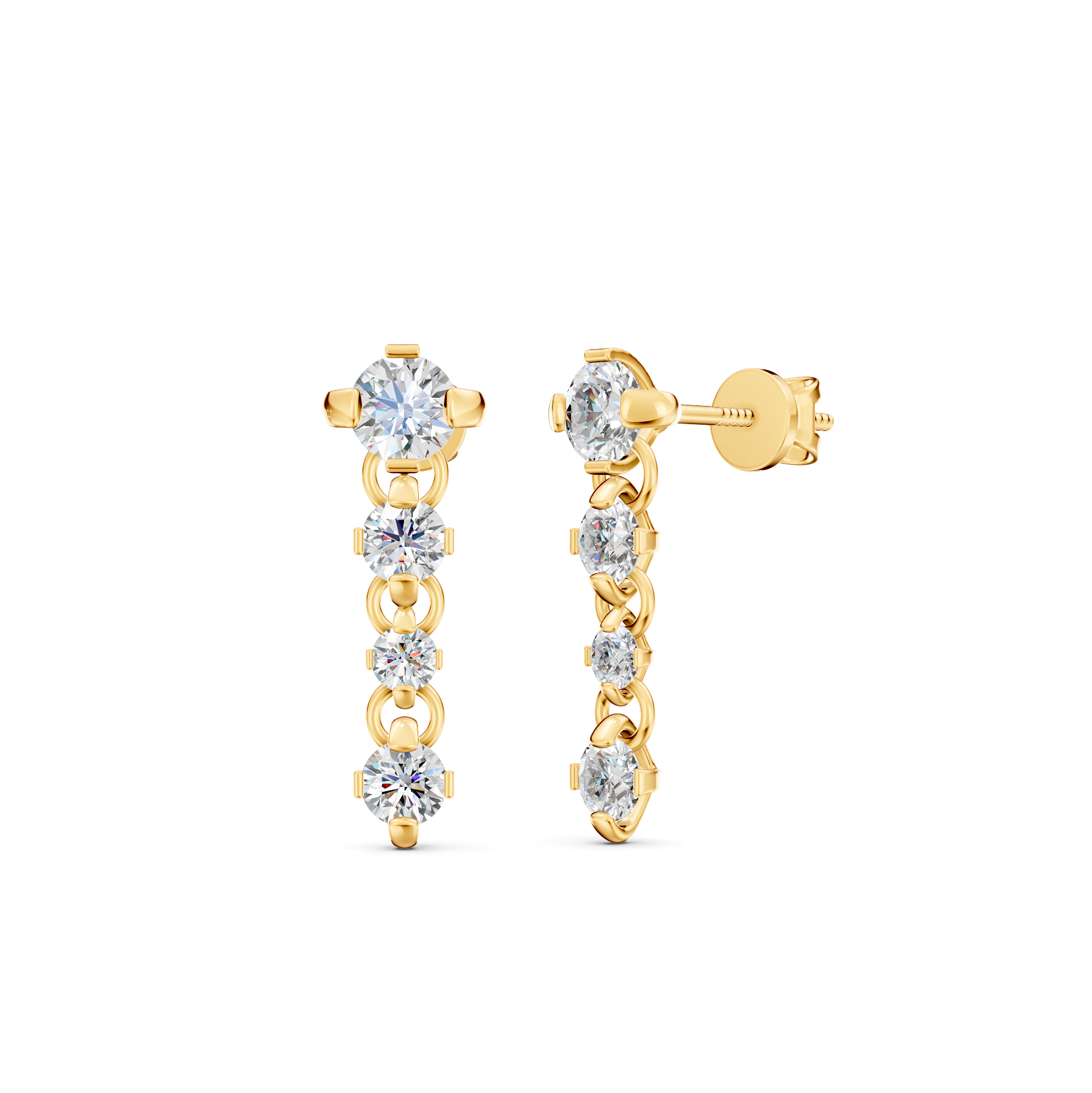 Diamond Dangler Earrings WSE248 - View 8