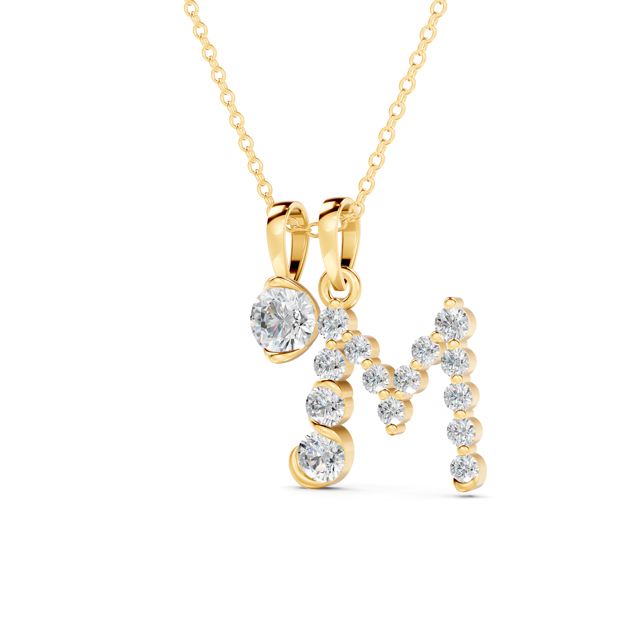 Diamond Initial M Pendant WSE250 - View 6