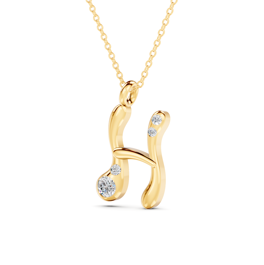 Diamond Initial H Pendant WSE265 - View 5