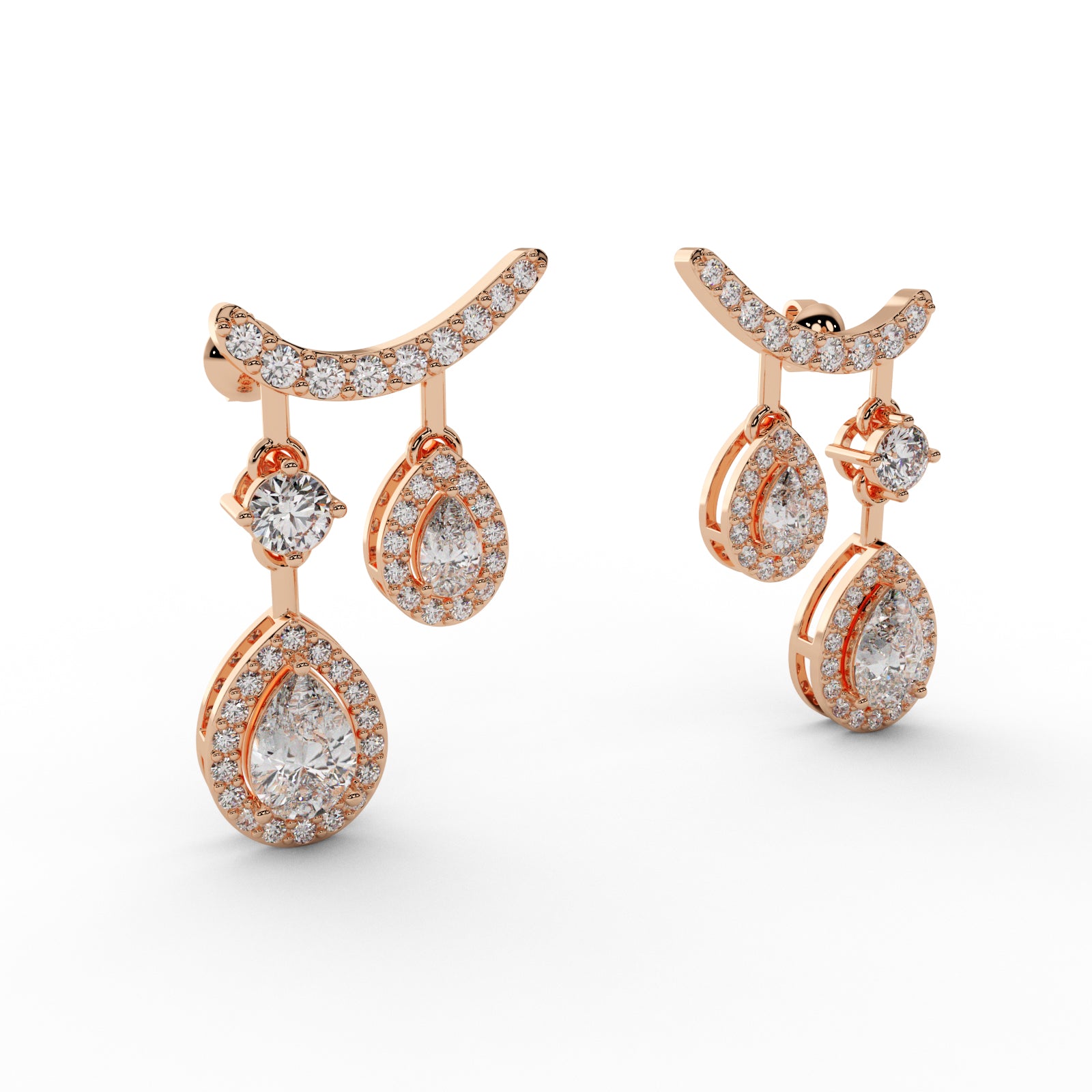 Diamond Star Earrings WSE168 - View 2