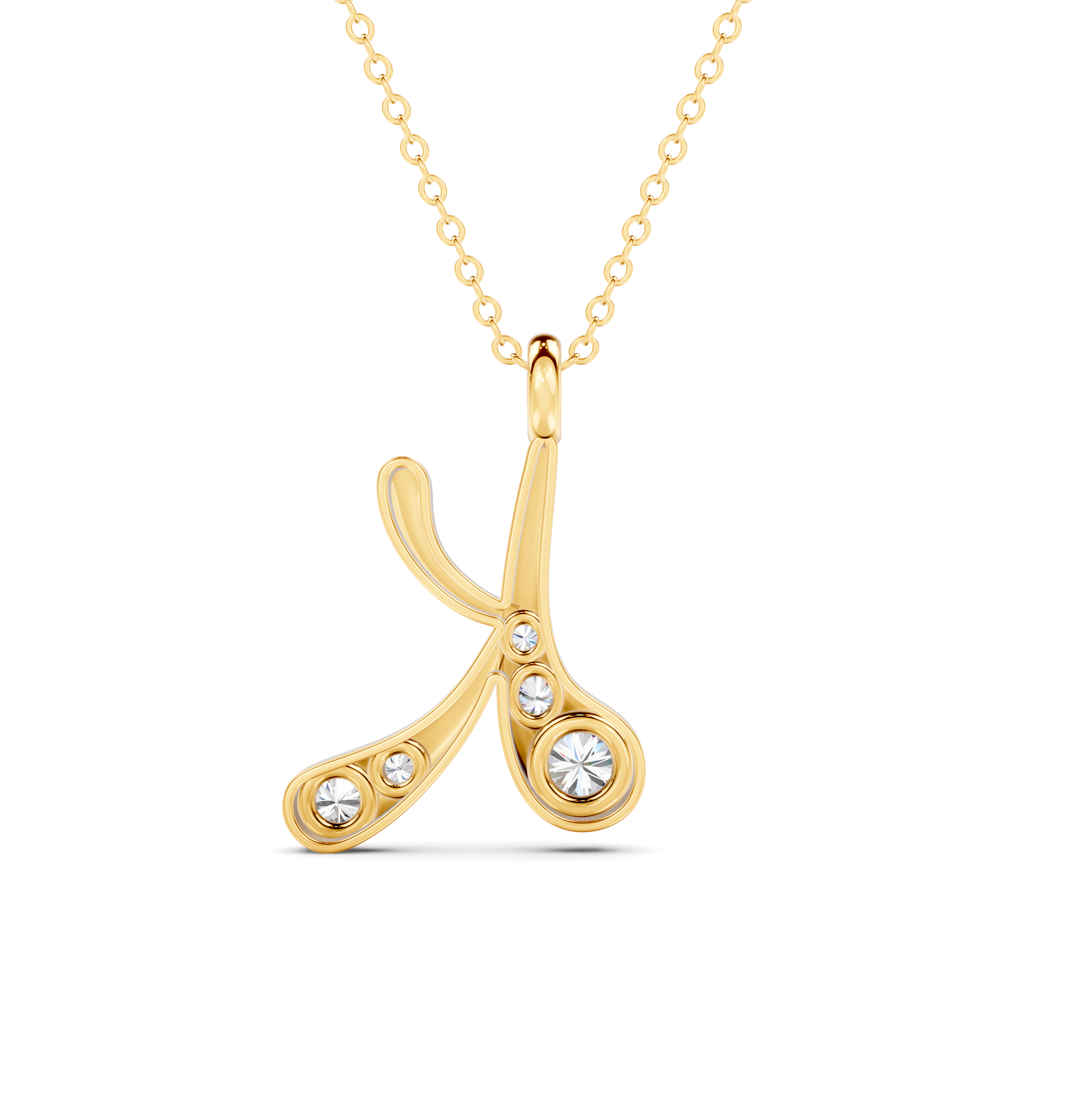 Diamond Initial K Pendant WSE267 - View 11