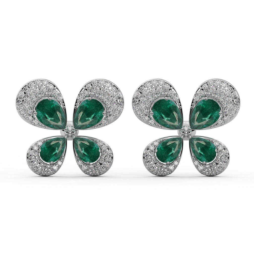 Diamond Hoop Earrings WSE143 - View 2