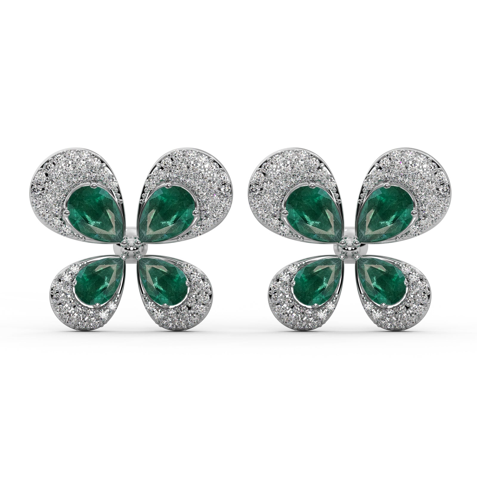 Diamond Hoop Earrings WSE143 - View 2