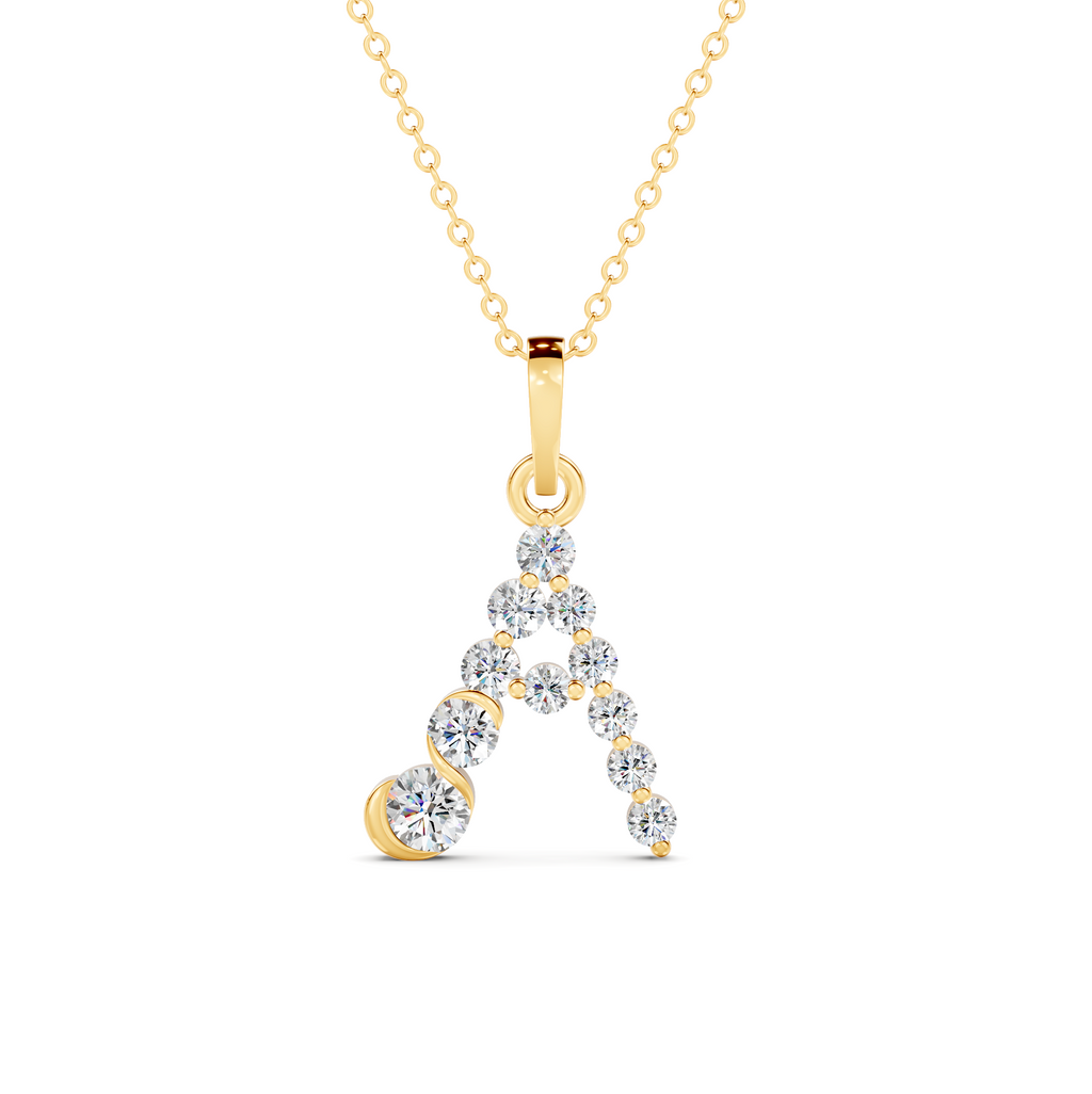 Diamond Initial W Pendant WSE258 - View 4