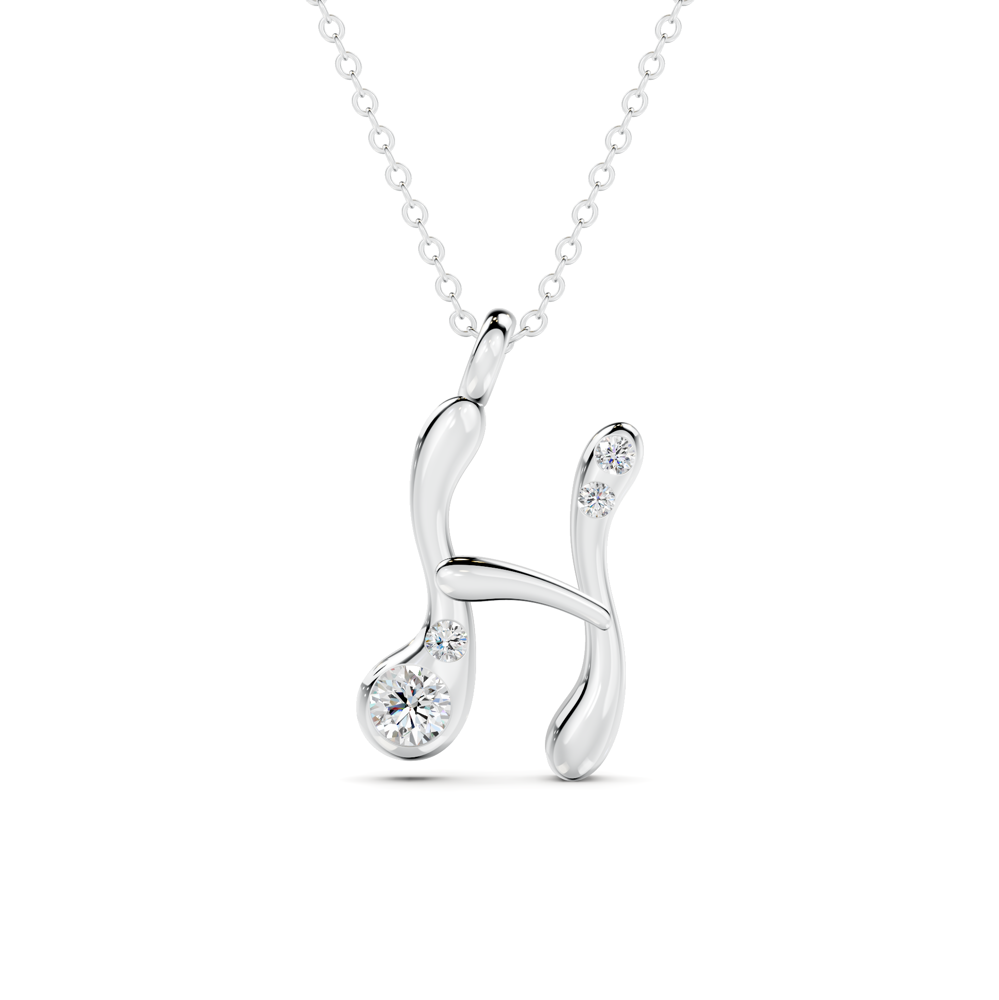 Diamond Initial H Pendant WSE265