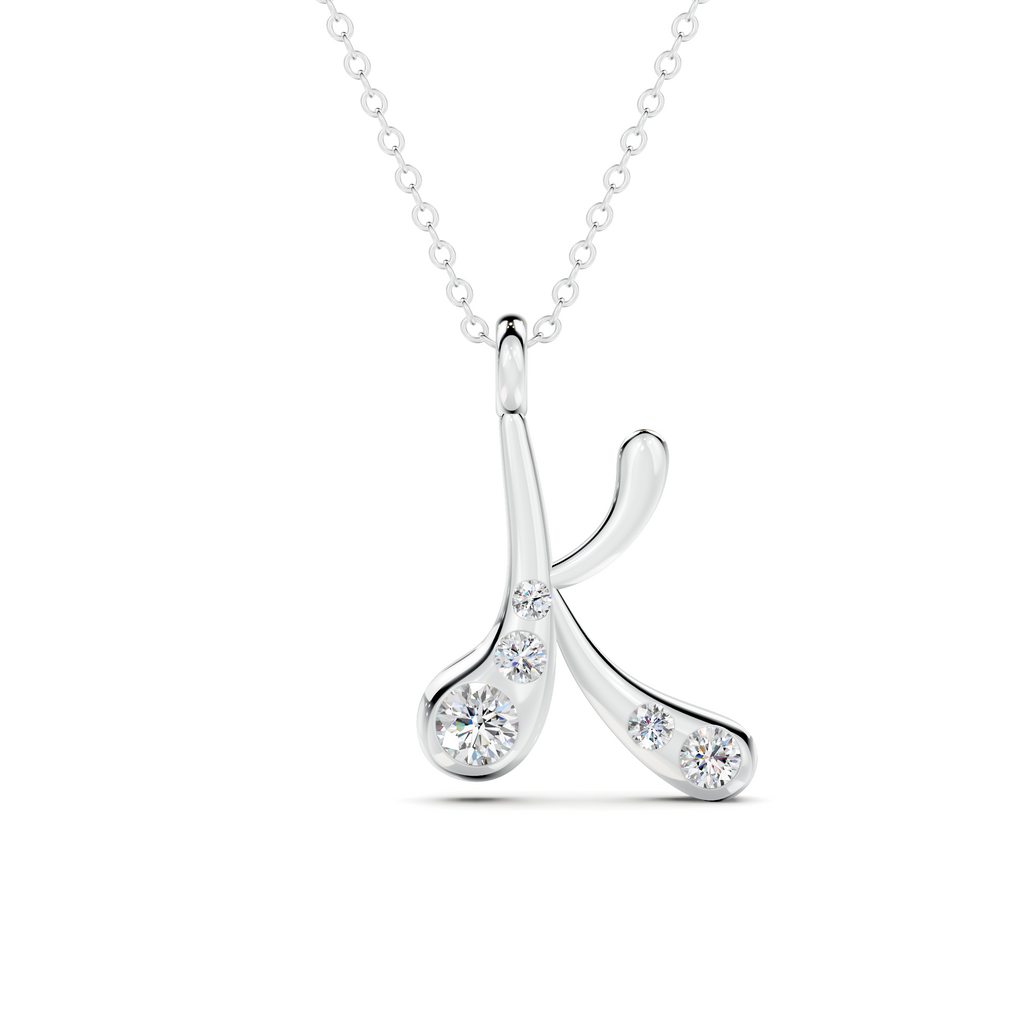 Diamond Initial K Pendant WSE267