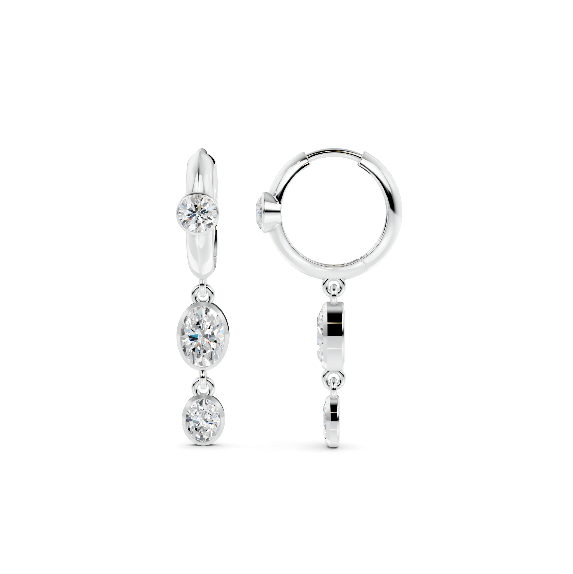 Diamond Drop Earrings WSE246 - View 3