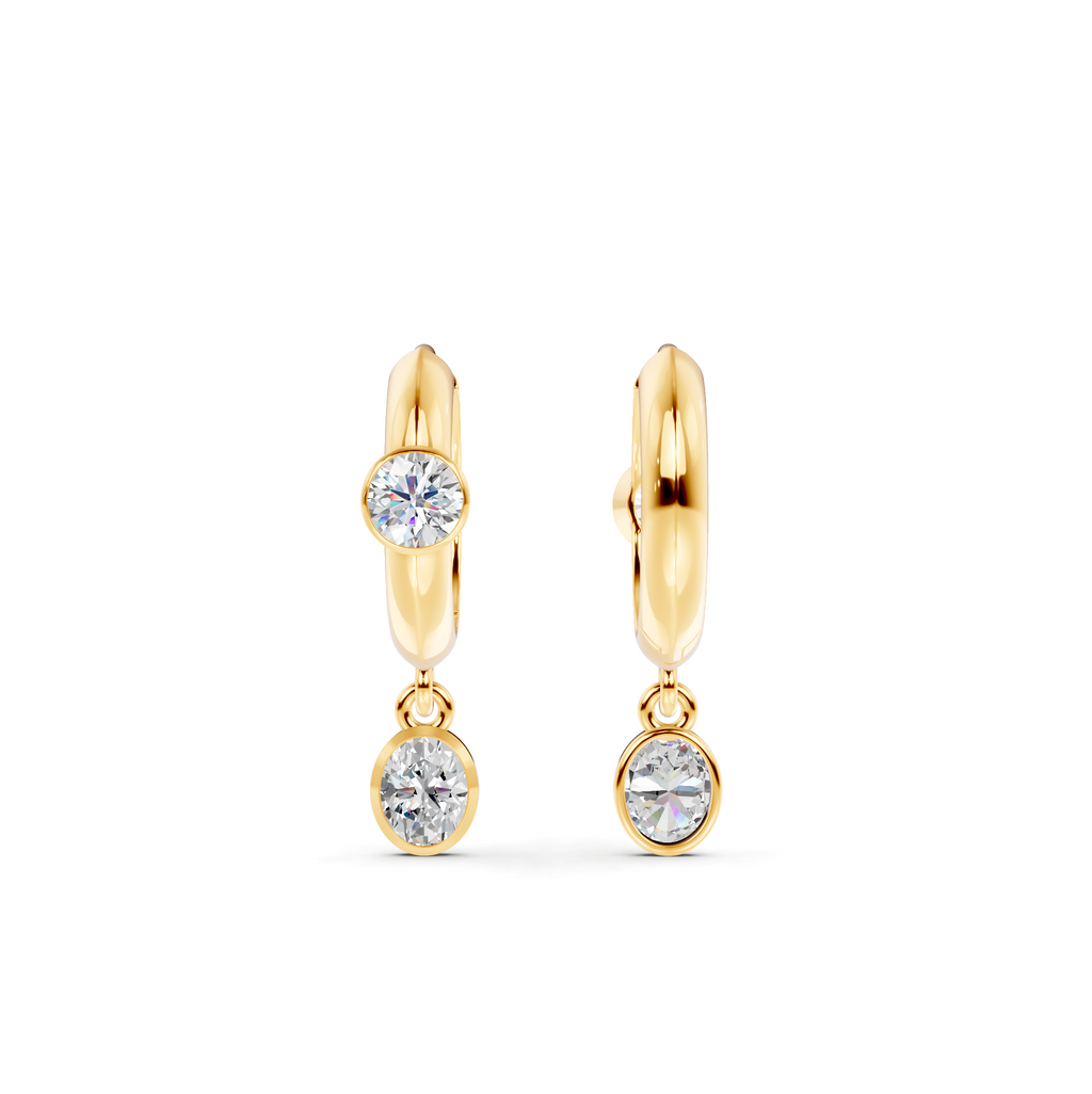Diamond Huggie Earrings WSE244 - View 4
