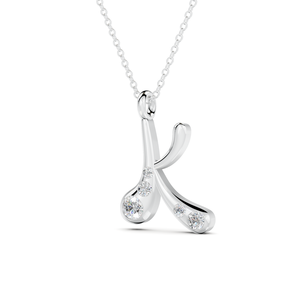 Diamond Initial K Pendant WSE267 - View 2