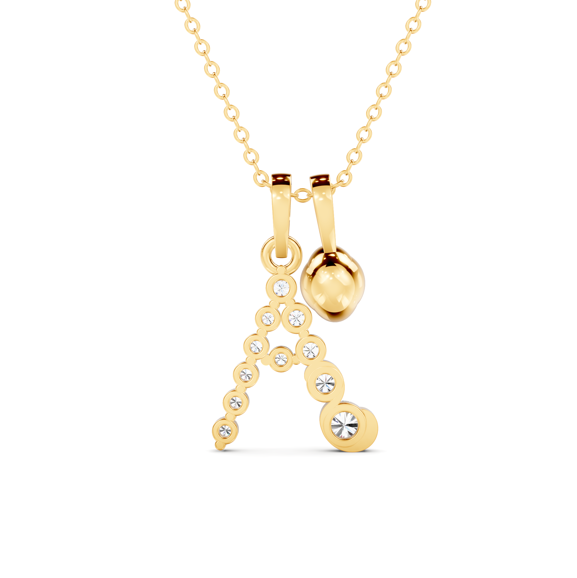 Diamond Initial T Pendant WSE252 - View 7