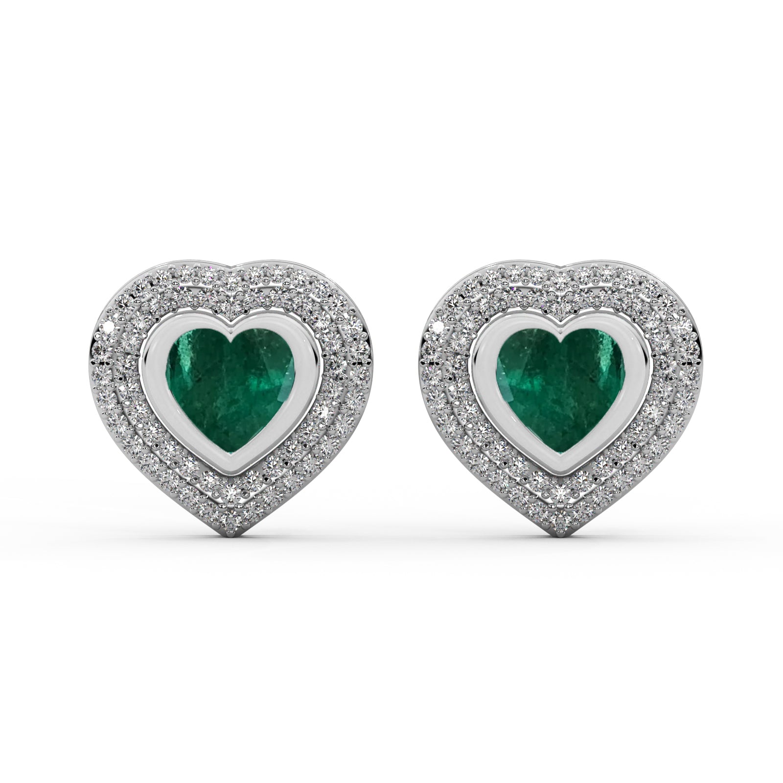 Diamond Heart Drop Earrings WSE141 - View 2
