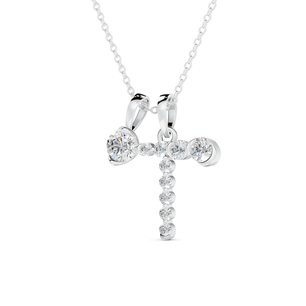 Diamond Initial J Pendant WSE257 - View 5
