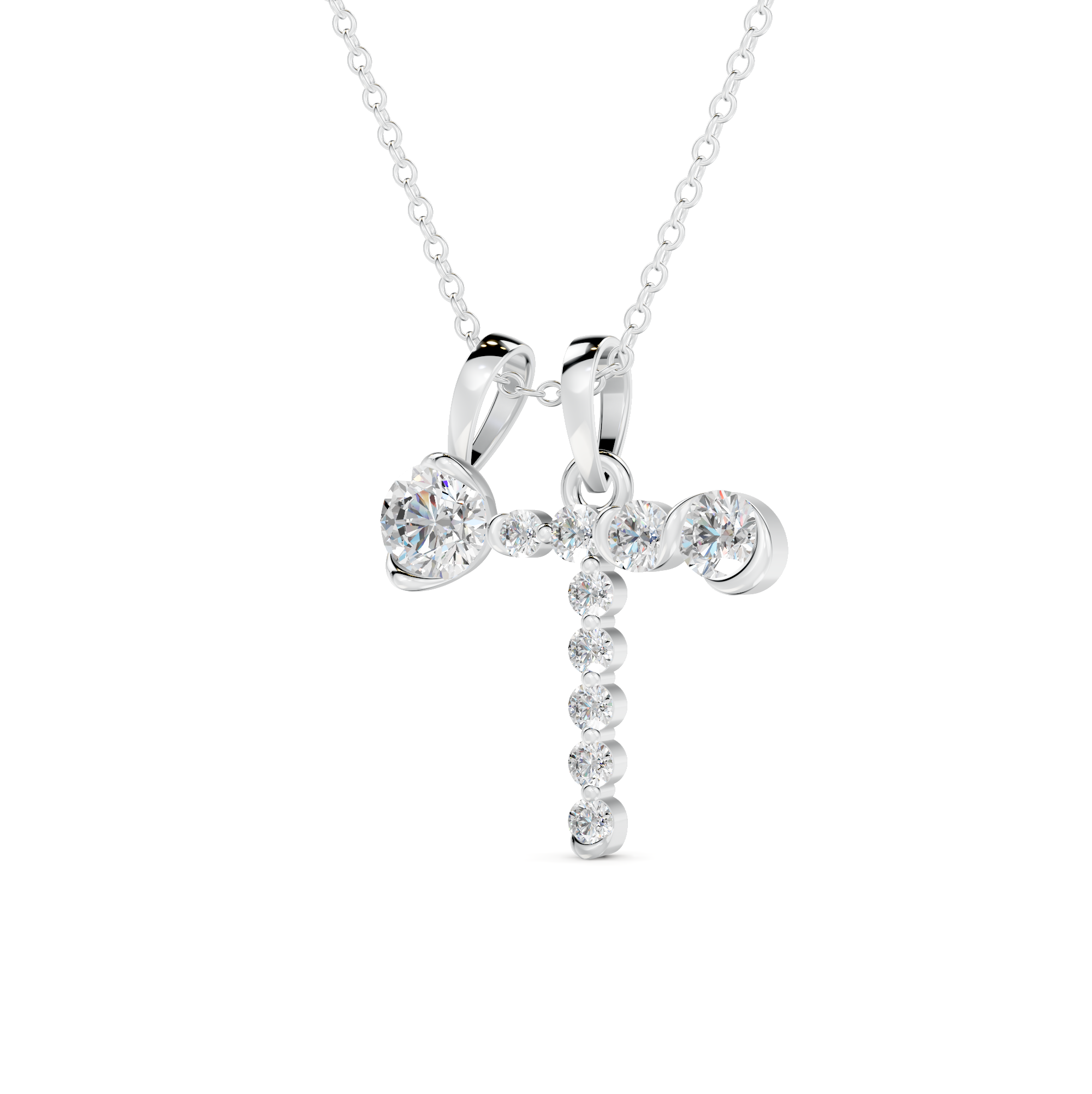 Diamond Initial J Pendant WSE257 - View 5