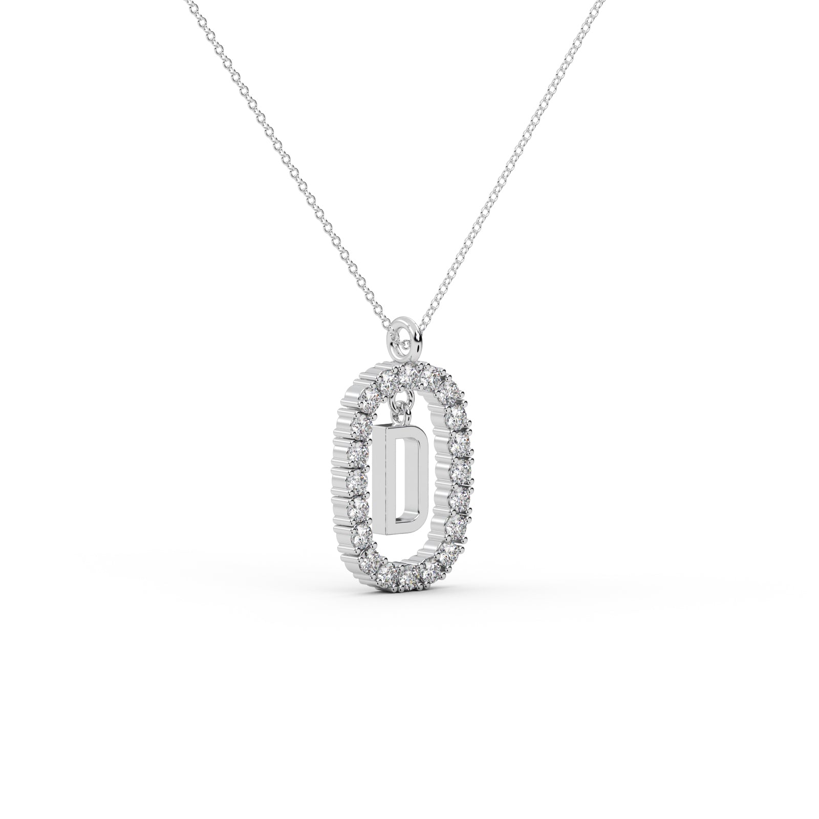 Diamond Oval Pendant WSE180 - View 4