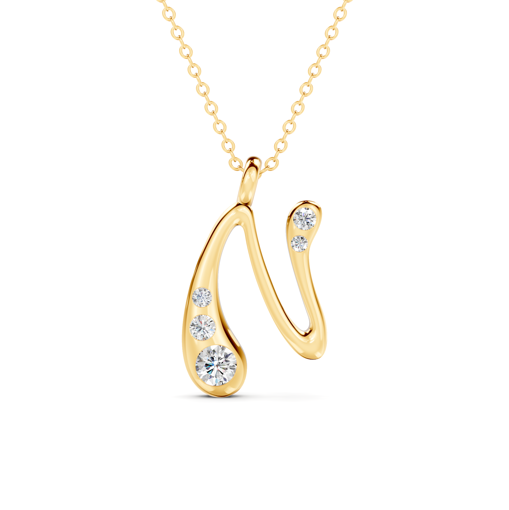 Diamond Initial N Pendant WSE264 - View 3
