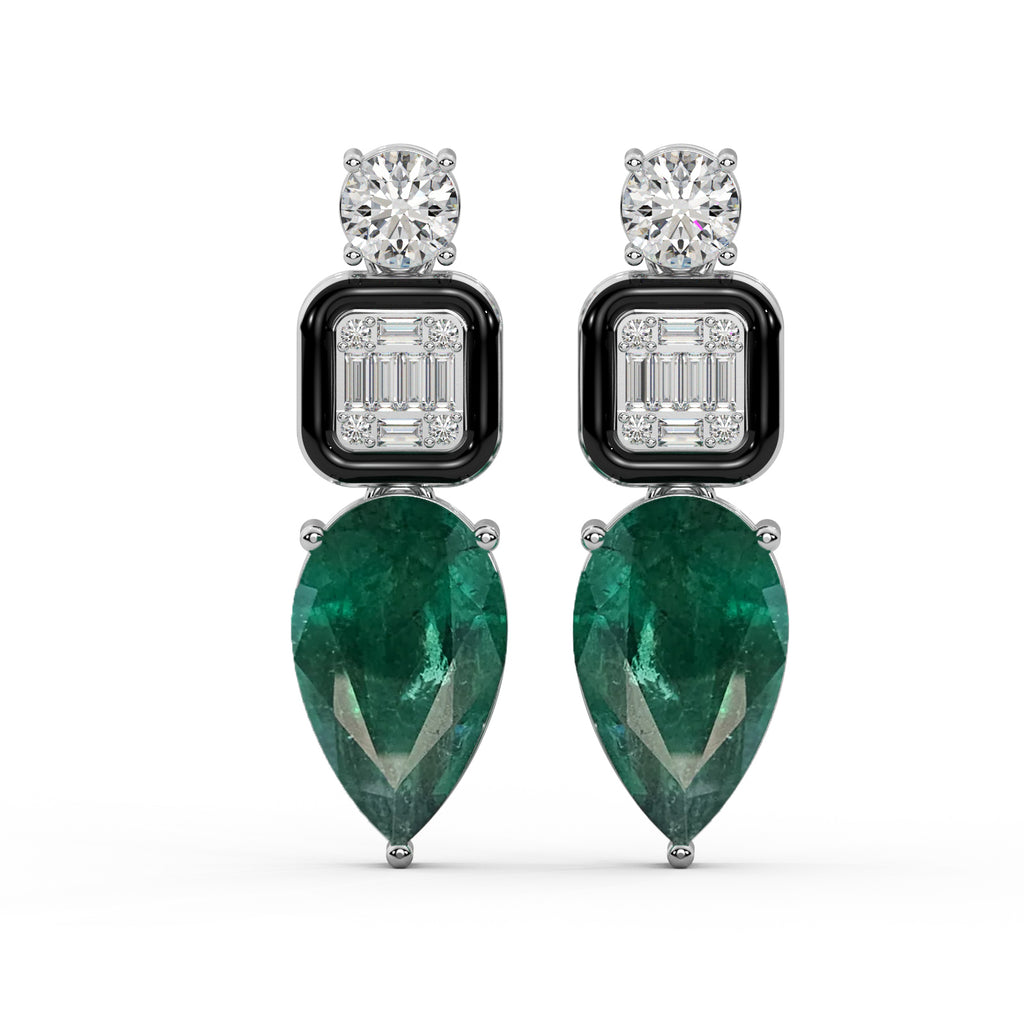 Classic Diamond Drop Earrings WSE142 - View 2