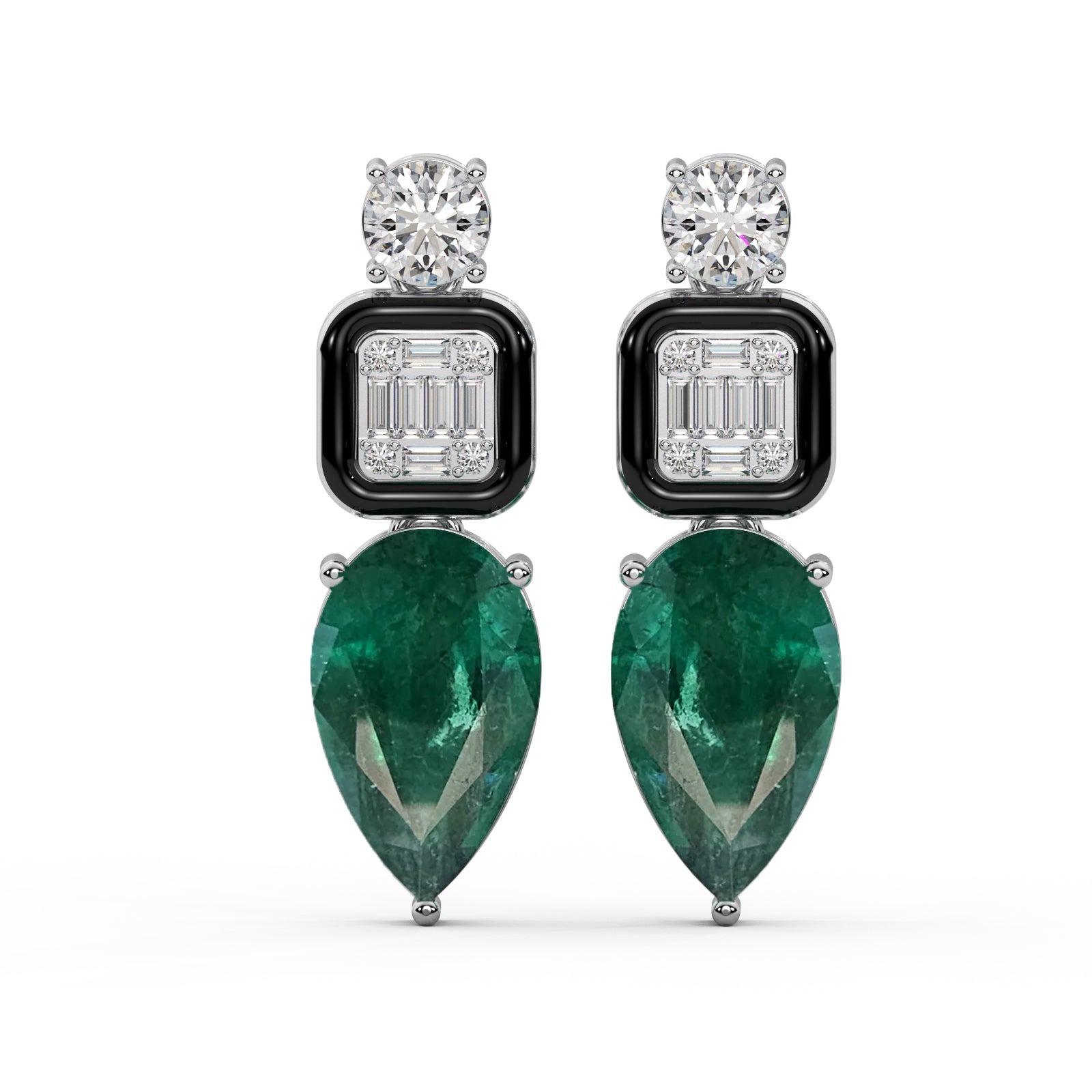 Classic Diamond Drop Earrings WSE142 - View 2