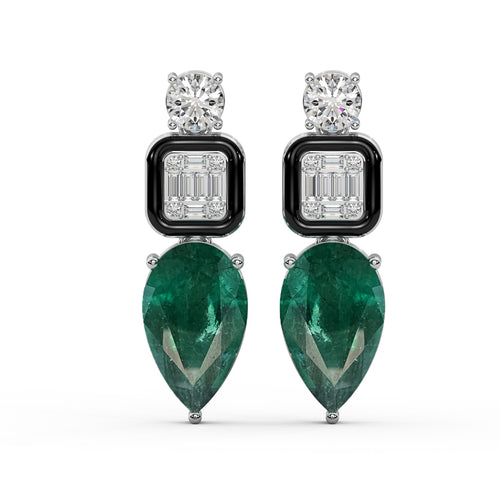 Classic Diamond Drop Earrings WSE142 - View 2