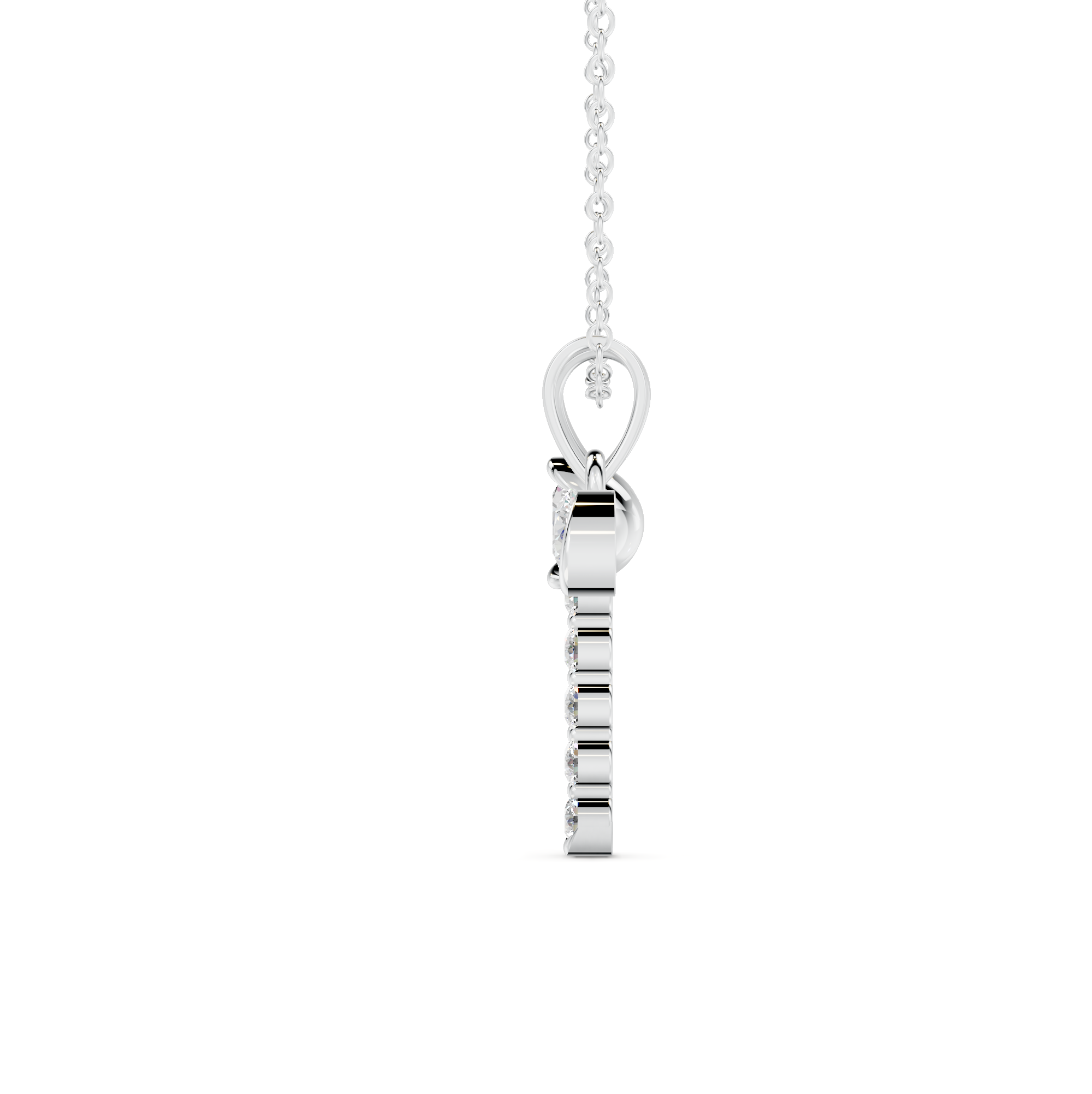 Diamond Initial J Pendant WSE257 - View 2