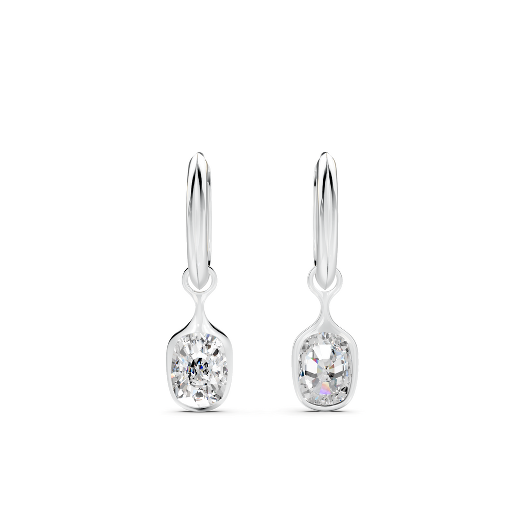Diamond Hoop Earrings WSE247 - View 4